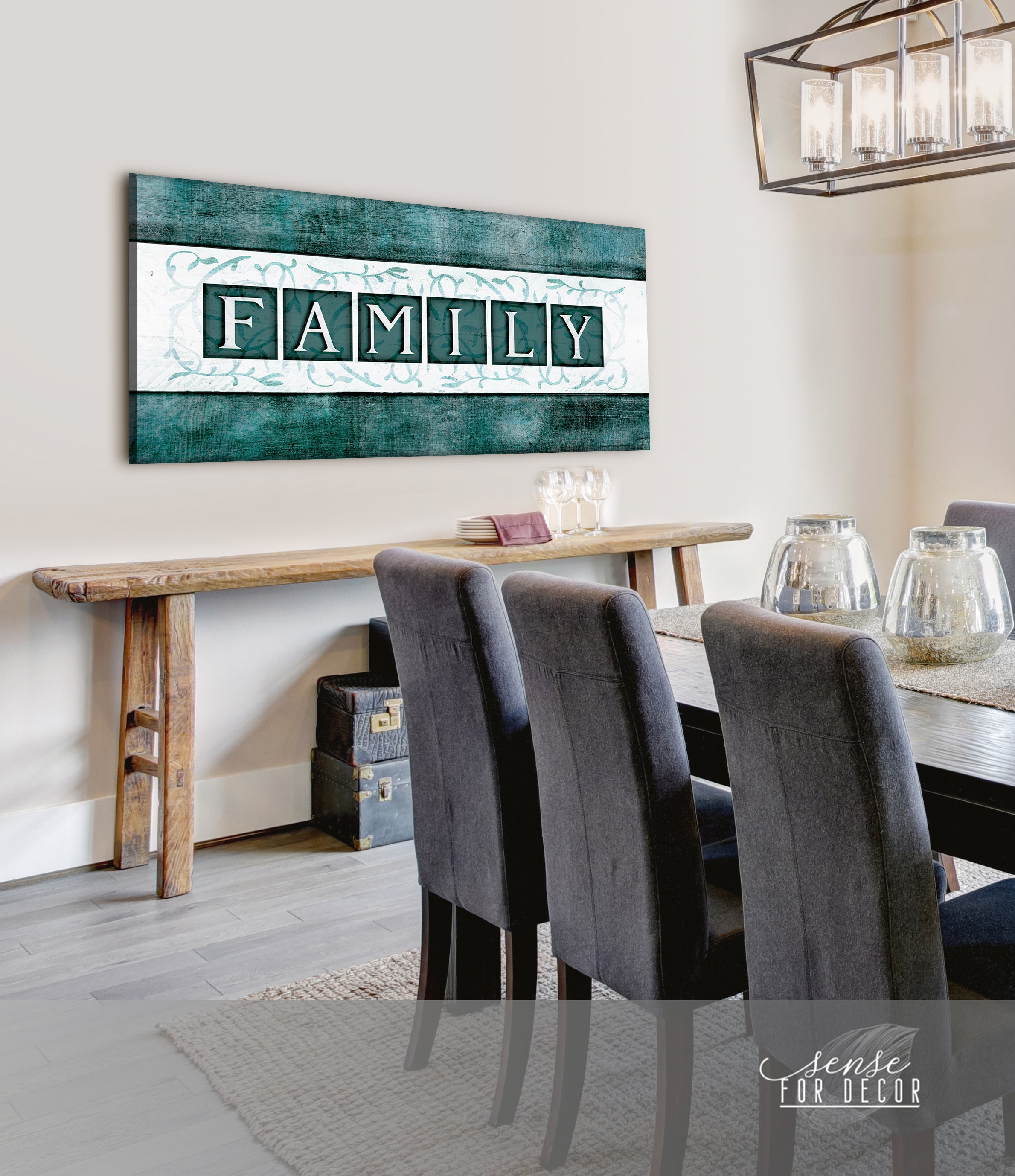 Family Wall Art: Ready-to-Hang Family Blocks Word in Wood Frame - Buy 2 Save 20%