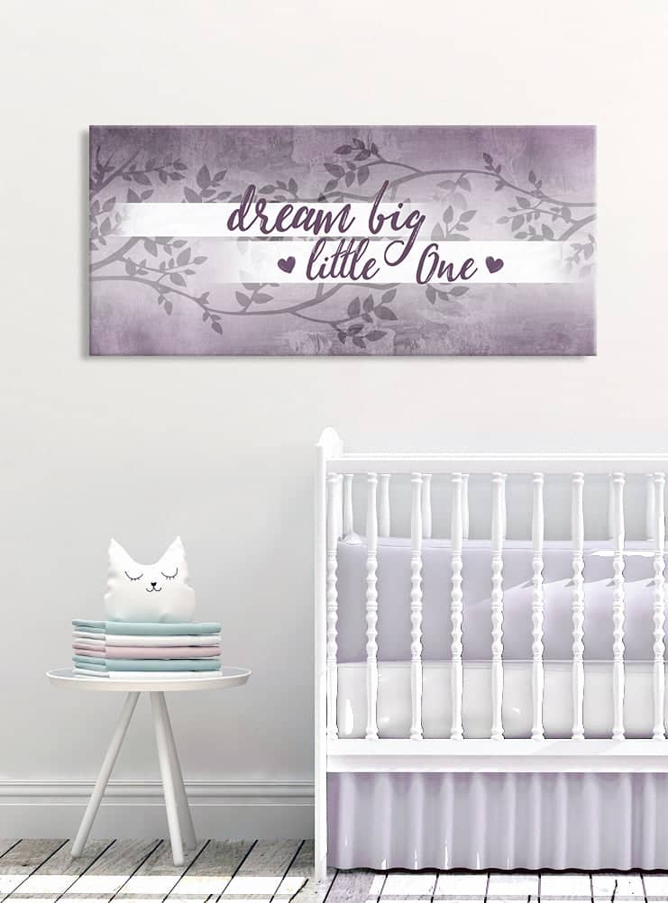 High - Quality Wood - Framed Baby Room Wall Art: Dream Big Little One, Ready To Hang