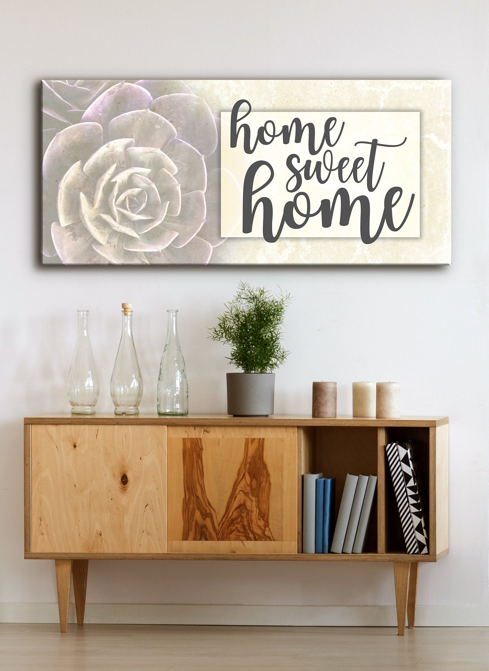 High - Quality Ready - To - Hang 'Home Sweet Home' V8 Wall Art with Wood Frame