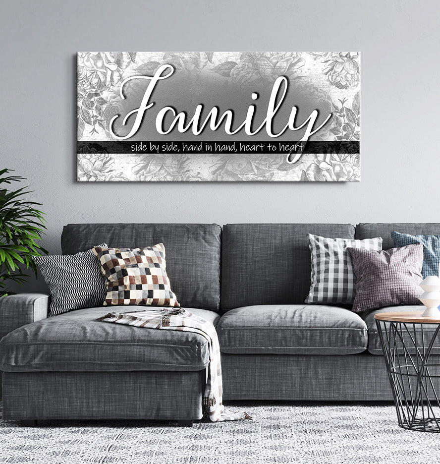 Hot Deal! Family Wall Art - Family Side by Side V3 with Wood Frame, Ready To Hang