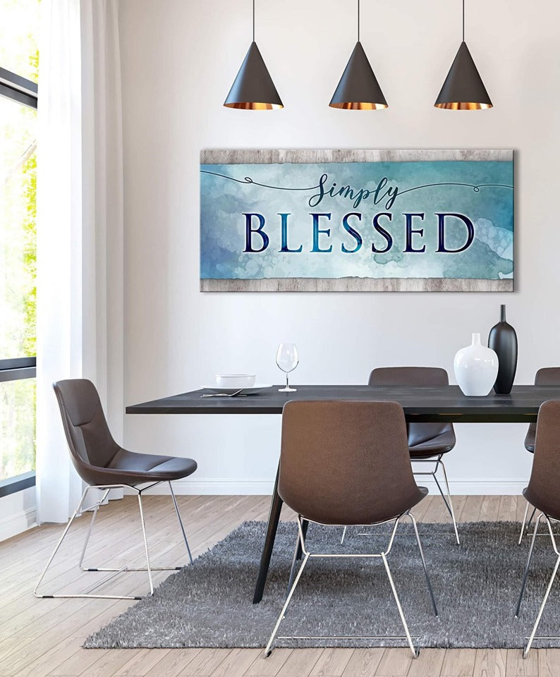 High - Quality Simply Blessed V2 Wall Art with Wood Frame, Ready to Hang