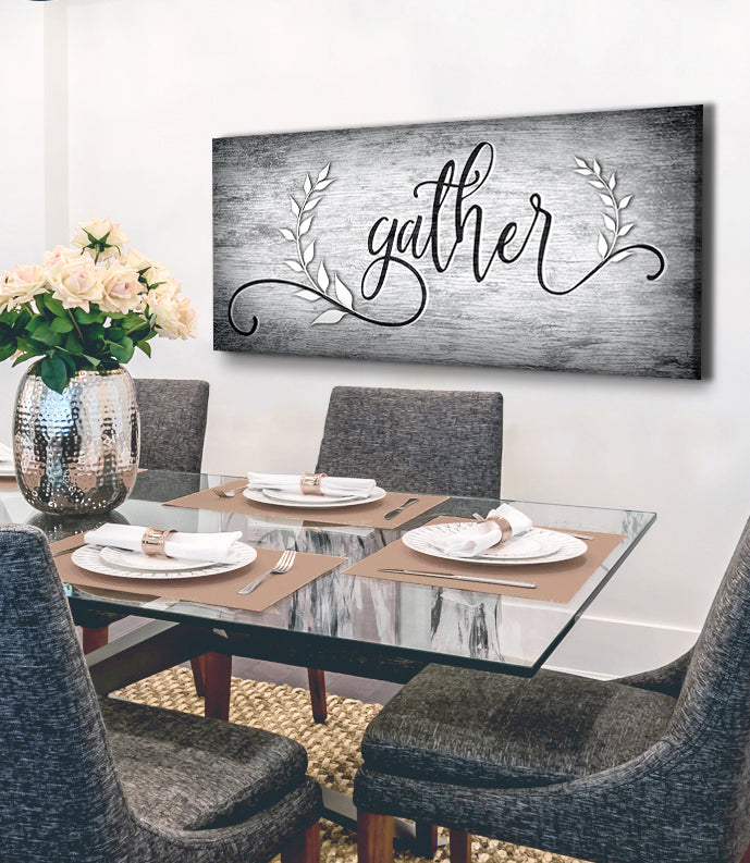 Ready-to-Hang Gather V6 Kitchen Wall Art with Wood Frame
