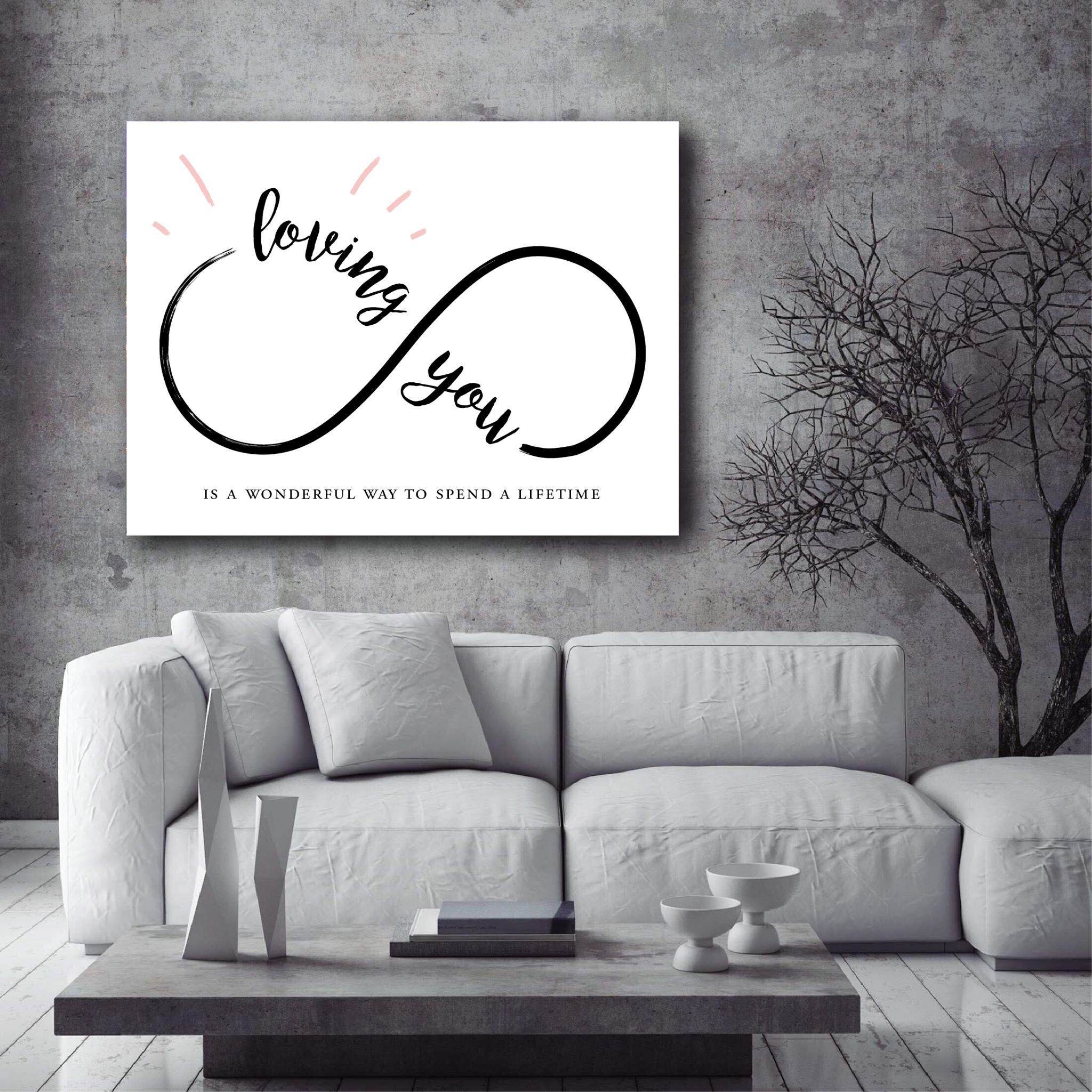 Hot! Loving You A Lifetime V4 Couples Wall Art (Wood Frame, Ready To Hang)