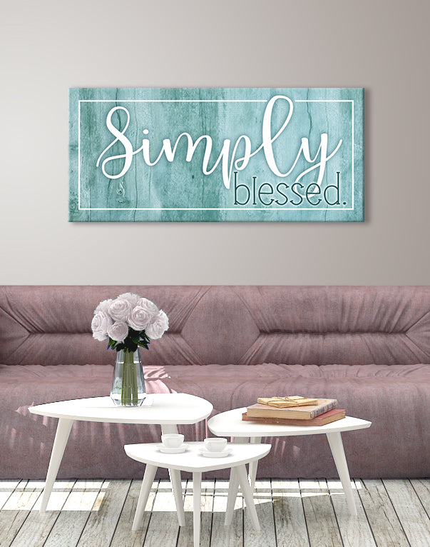 High - Quality Wood - Framed Wall Art: Simply Blessed, Ready to Hang
