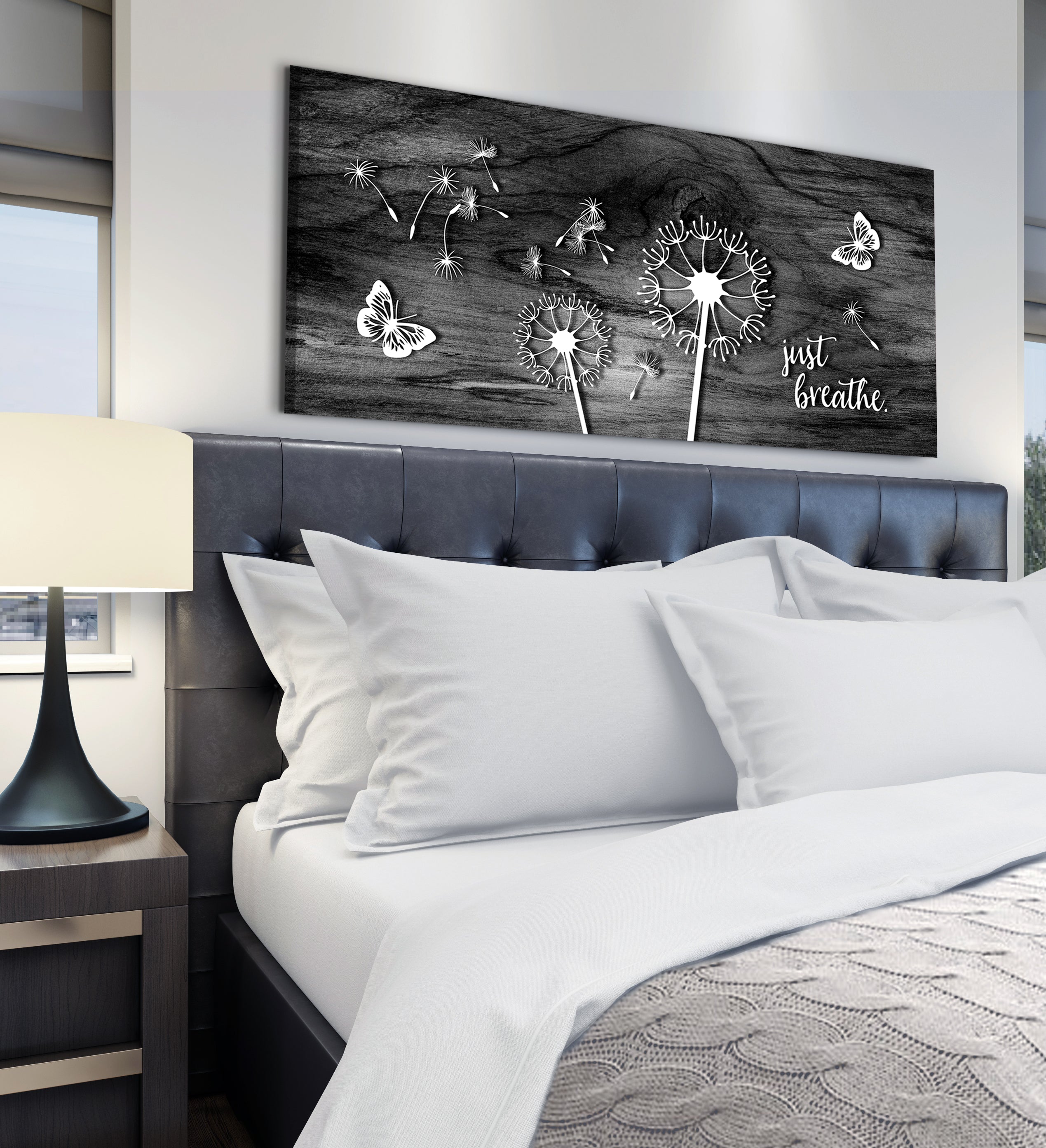 Exclusive Home Wall Art: 'Just Breathe V6' with Wood Frame, Ready to Hang - Buy 2 Save 20%