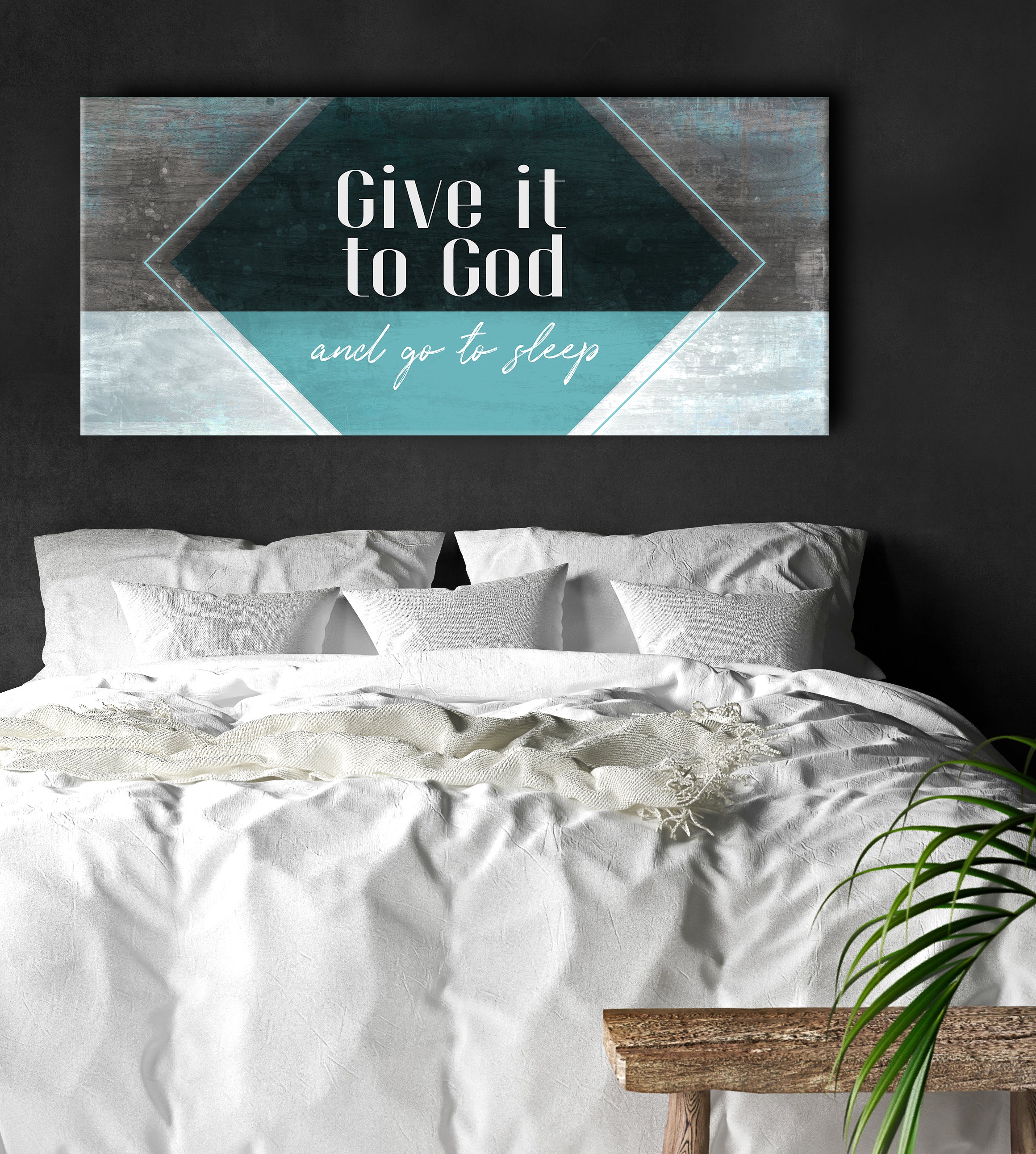Christian Wall Art: 'Give It To God V2' - Wood Frame, Ready To Hang! Buy 2, Save 20%