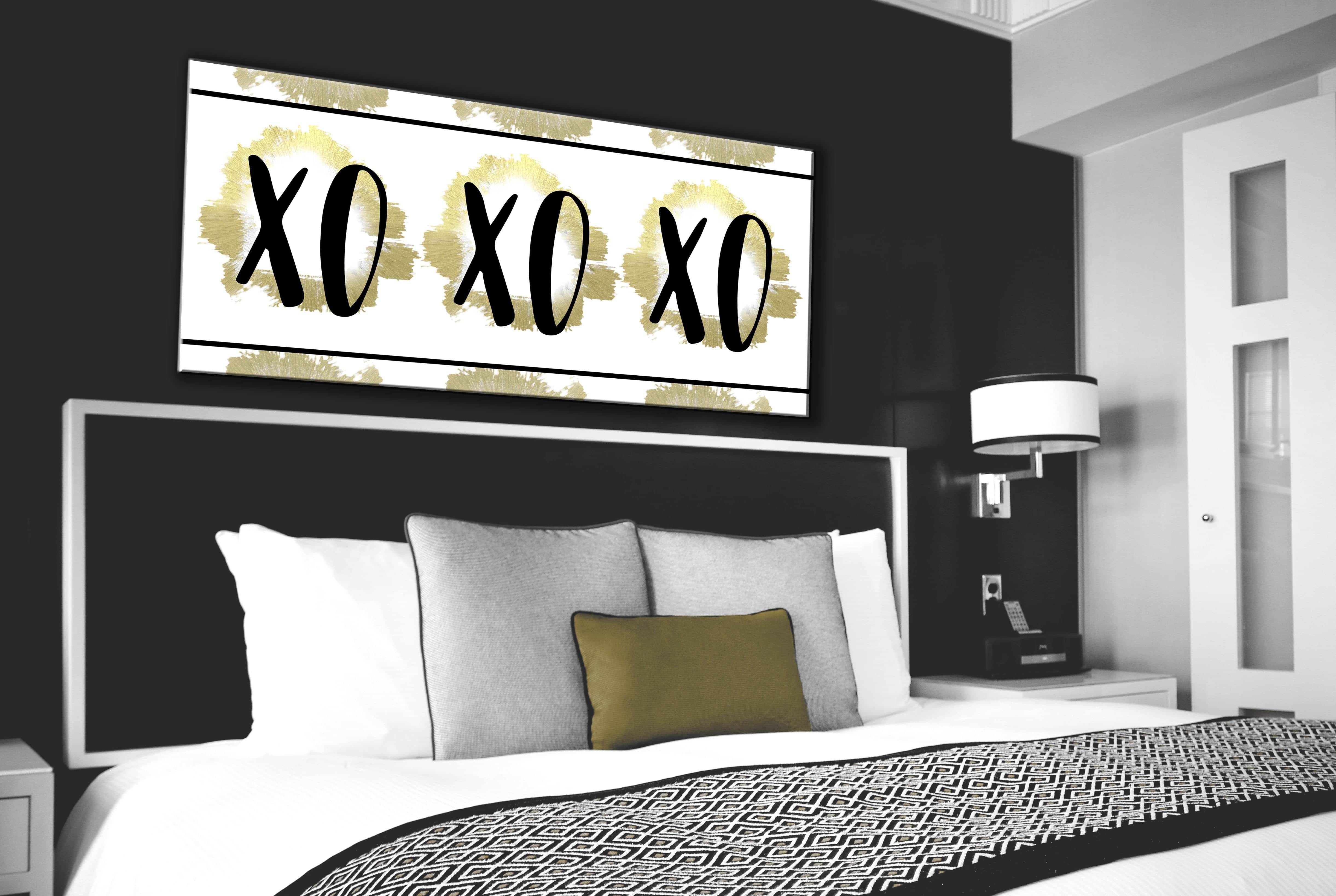 Exclusive Bedroom Wall Art: Ready-to-Hang XO XO XO Wall Art with Wood Frame - Buy 2 Save 20%