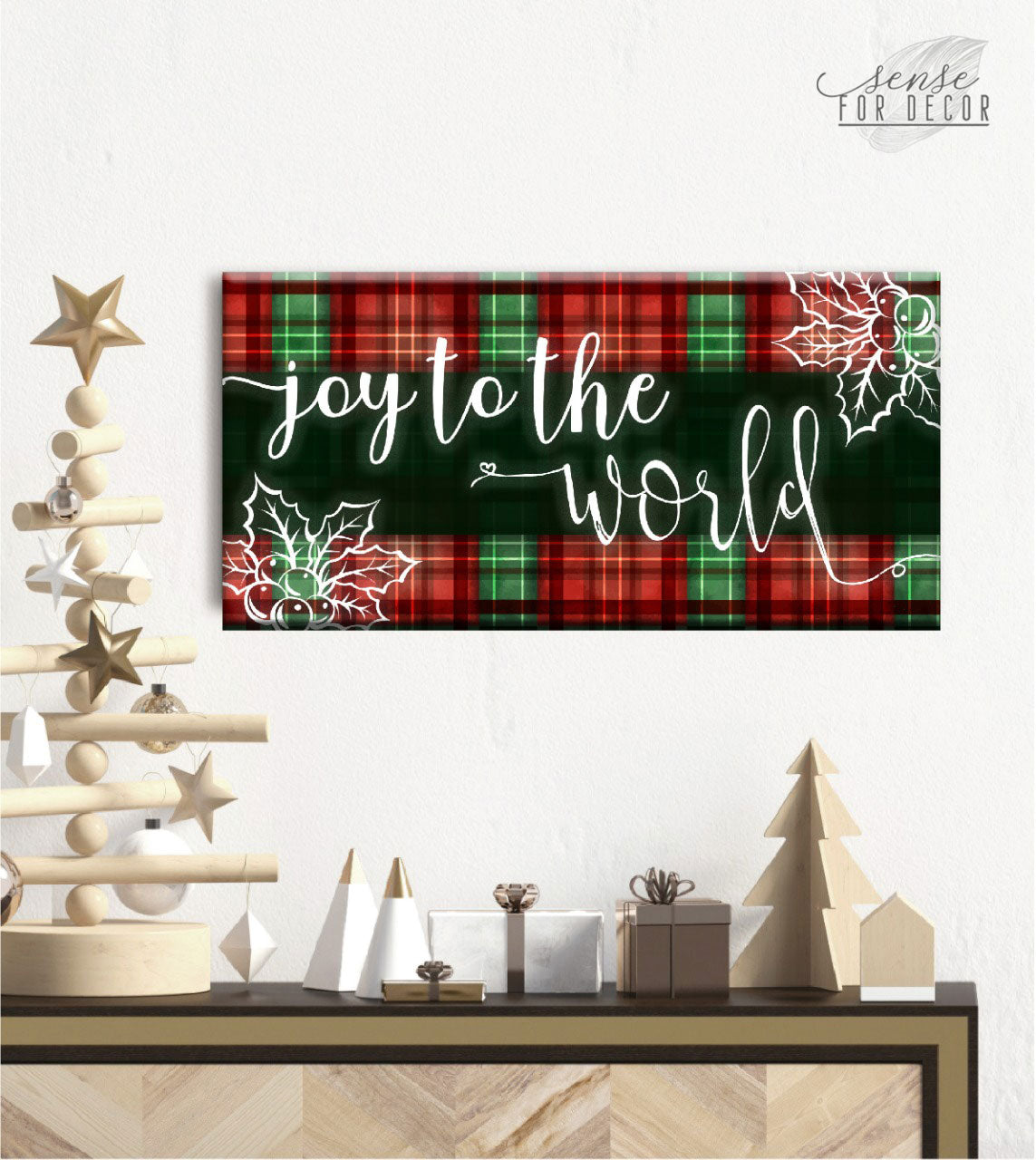 Holiday Decor: Ready-to-Hang 'Joy To The World V2' Wall Art with Wood Frame - Buy 2, Save 20%