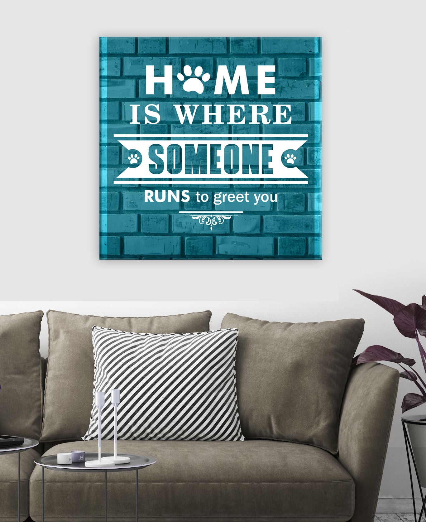 Limited-Time Offer! Pet Wall Art - 'Home Someone Runs To Greet You' with Wood Frame, Ready to Hang