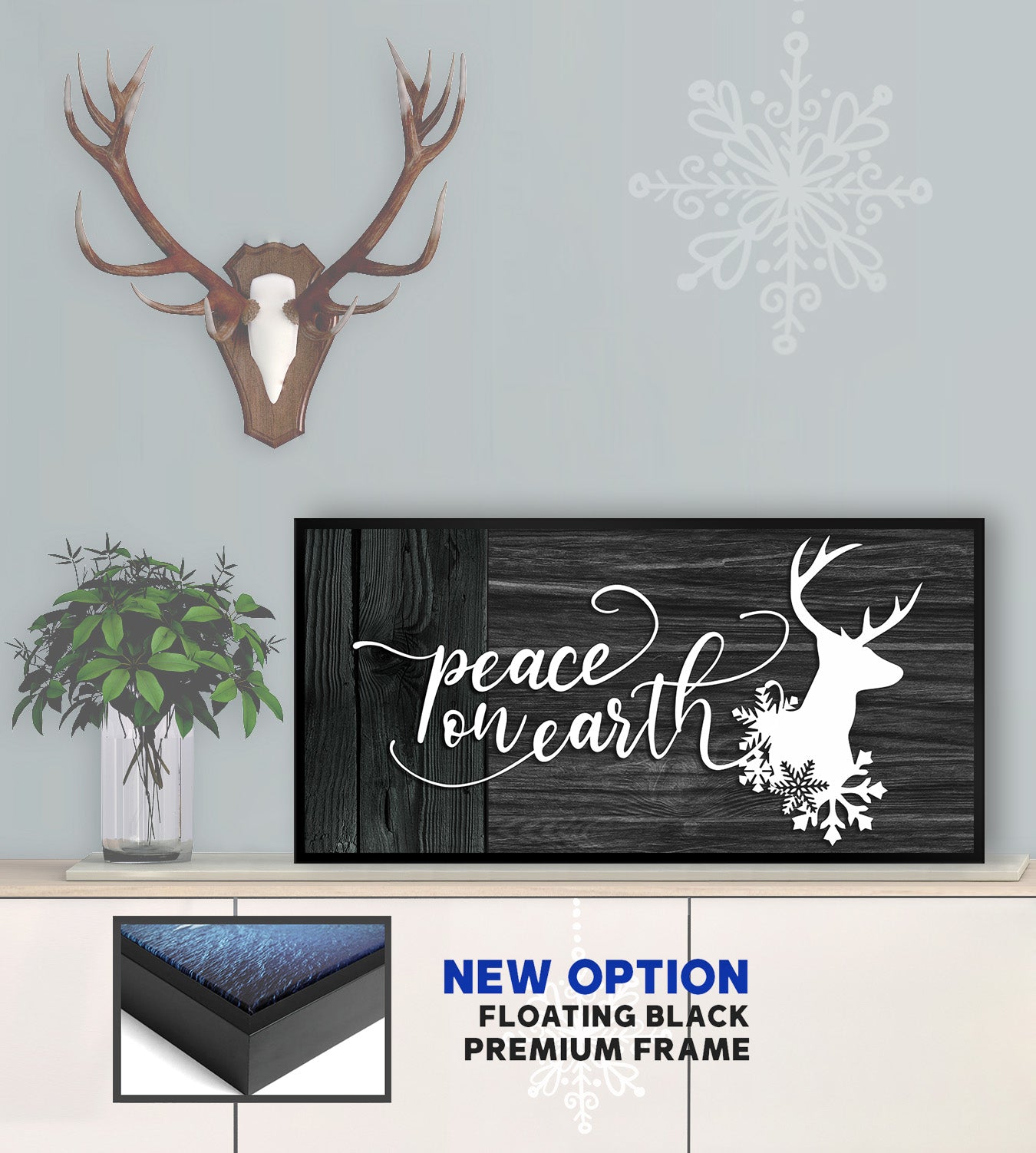 Holiday Wall Art: Peace on Earth V3 - Wood Frame, Ready to Hang! Buy 2 Save 20%