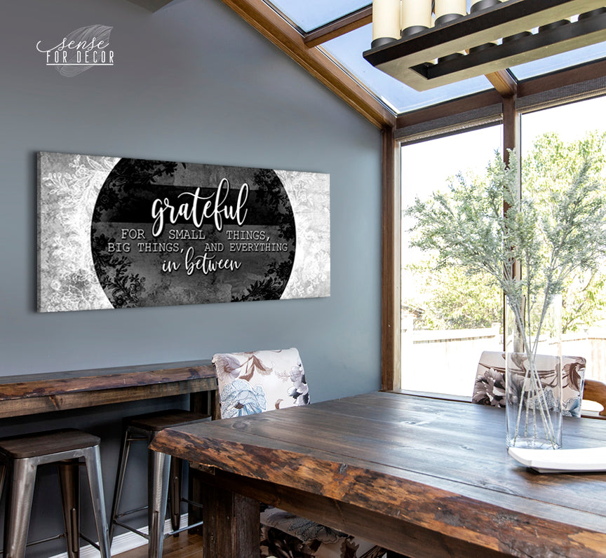 Christian Wall Art: Grateful for Small Things V3 - Wood Frame, Ready to Hang! Buy 2, Save 20%