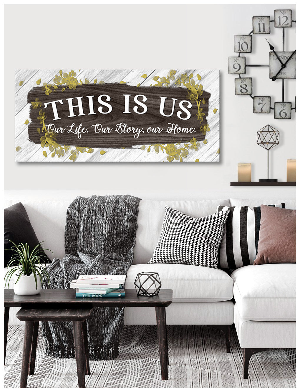 Hot! Couples Wall Art 'This is Us' (Wood Frame, Ready To Hang) V3