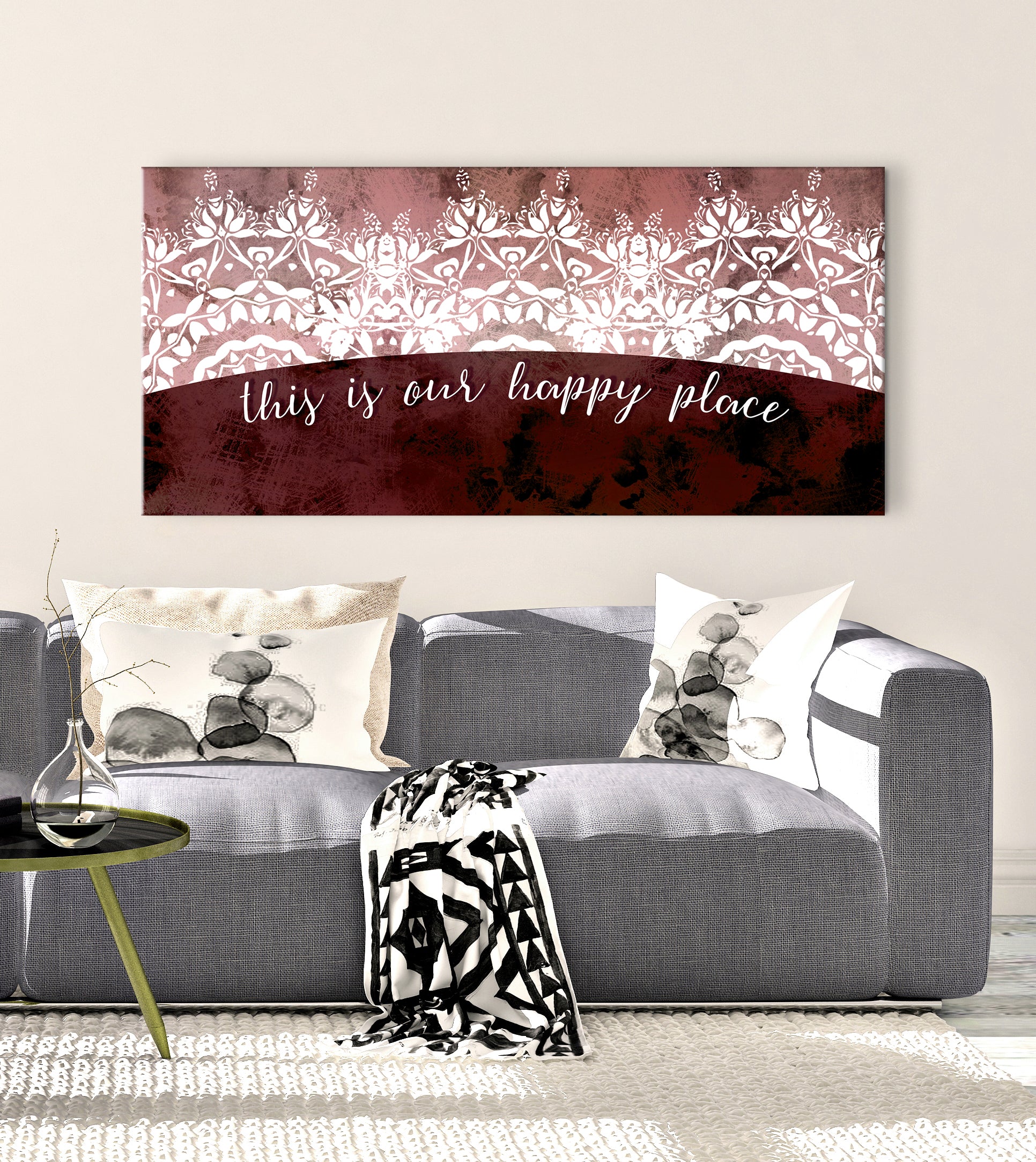 Ready-to-Hang Wood Frame Home Wall Art: This Is Our Happy Place V13