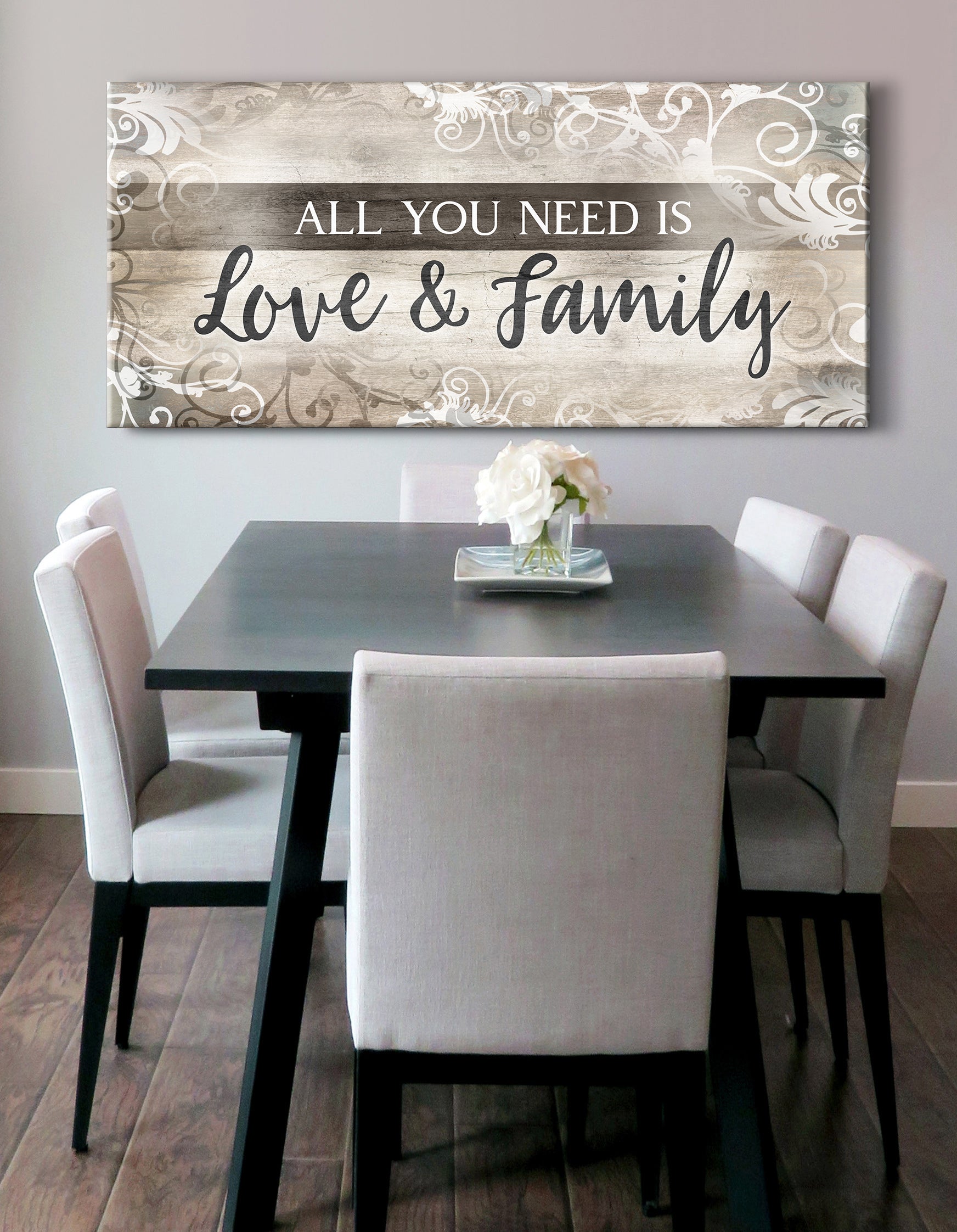 High - Quality Family Wall Art: 'All You Need Is Love And Family' V2 with Wood Frame, Ready to Hang