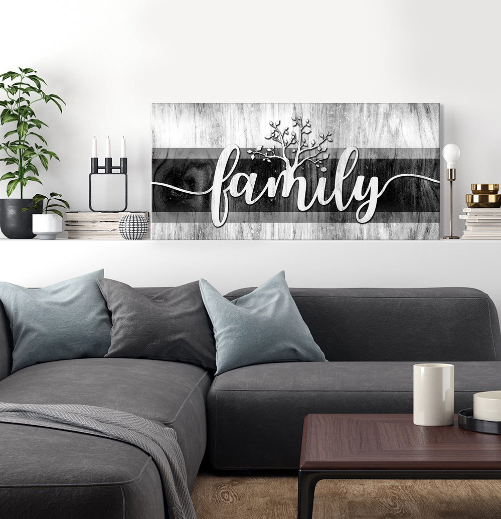 Hot Deal! Family Word Sign V7 Wood Frame Wall Art, Ready To Hang