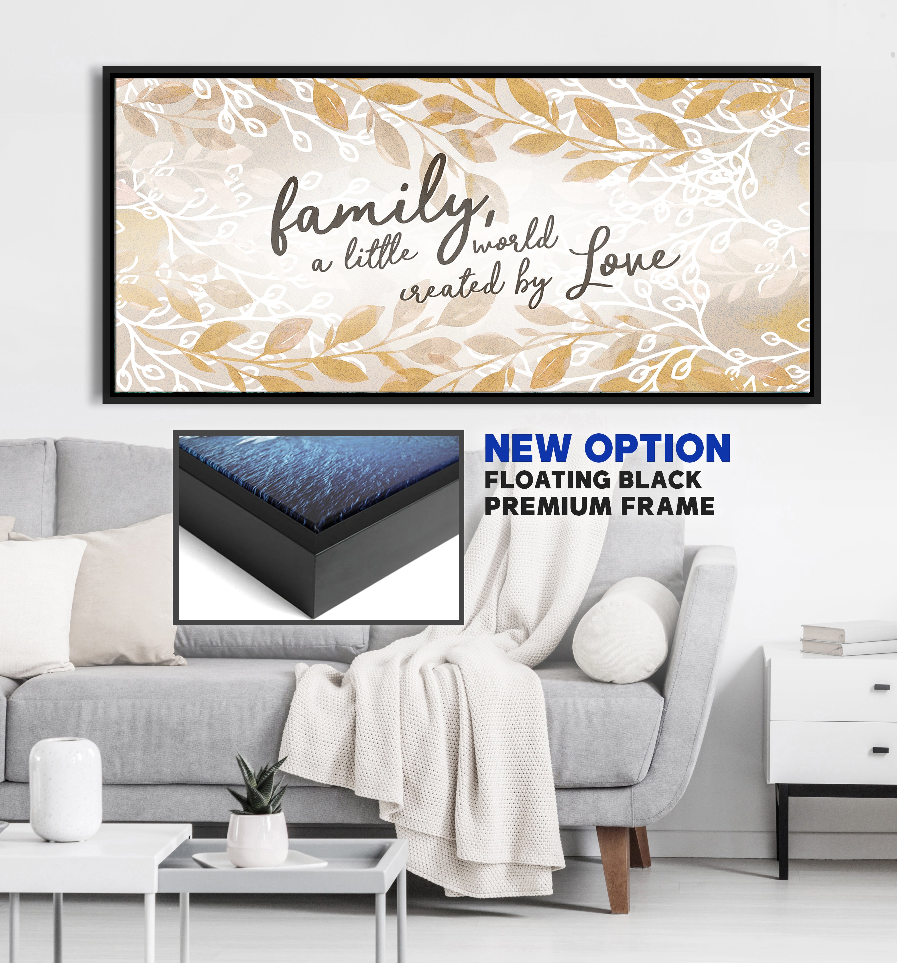 Exclusive! Family Wall Art - A World of Love in Wood Frame, Ready to Hang