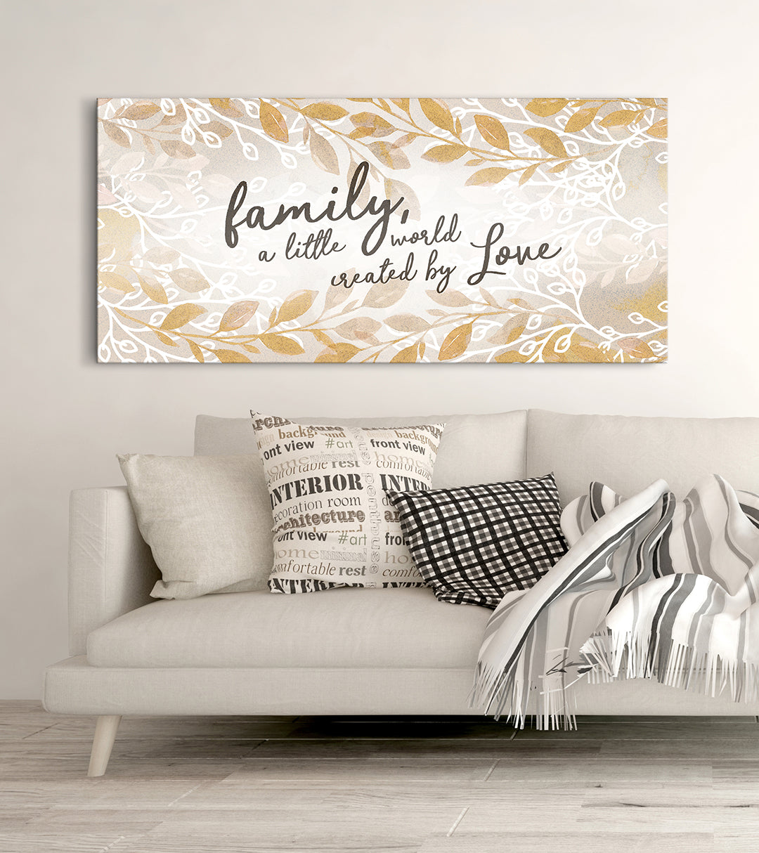 Exclusive! Family Wall Art - A World of Love in Wood Frame, Ready to Hang