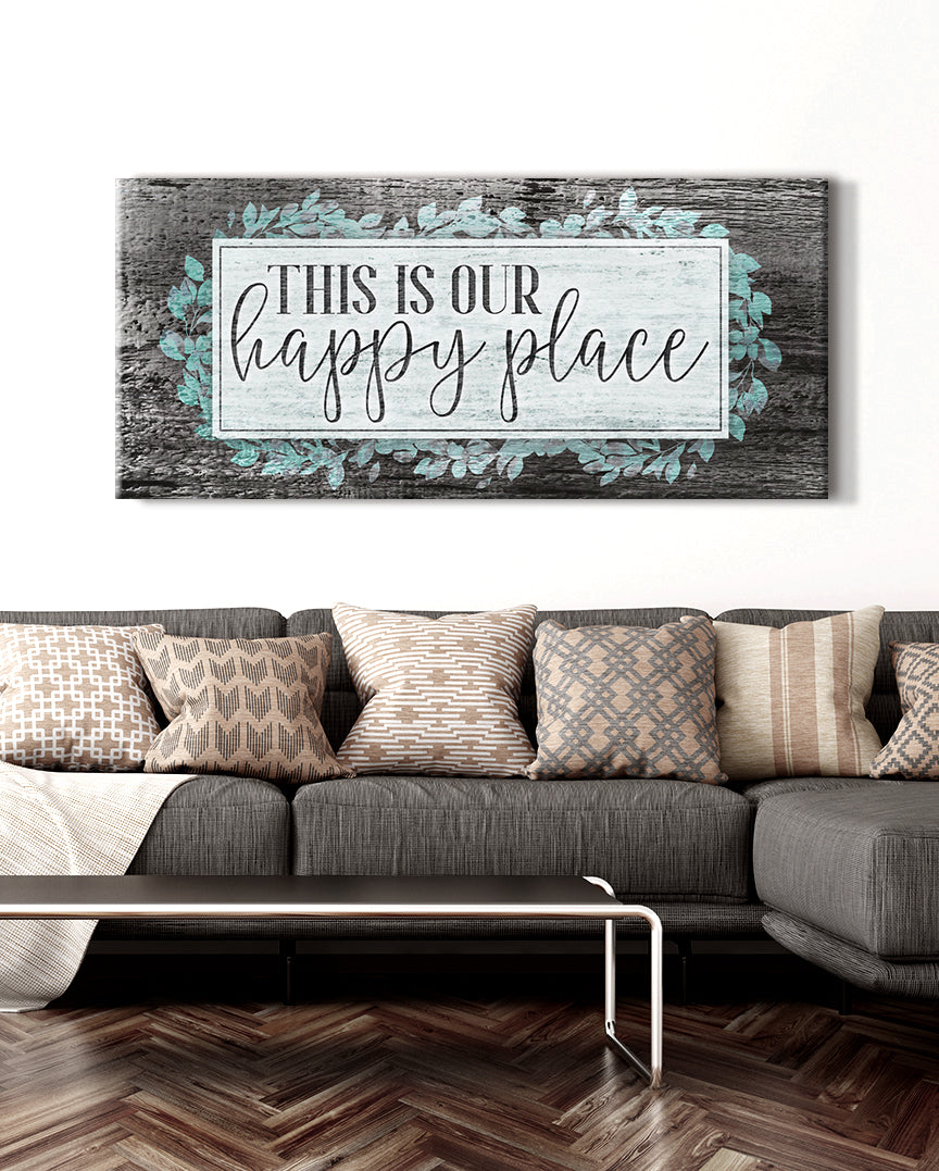 Exclusive Offer! High - quality 'This Is Our Happy Place V6' Wood - framed Wall Art Ready to Hang