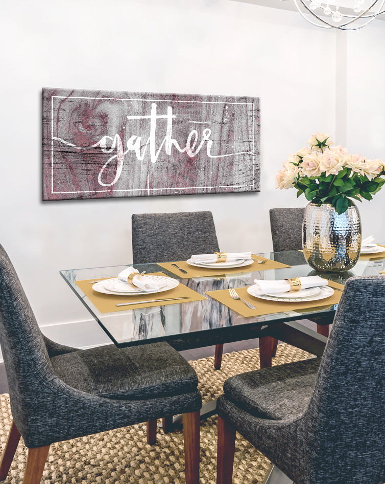 Kitchen Wall Decor: Gather Wall Art with Wood Frame, Ready to Hang! Buy 2 Save 20%