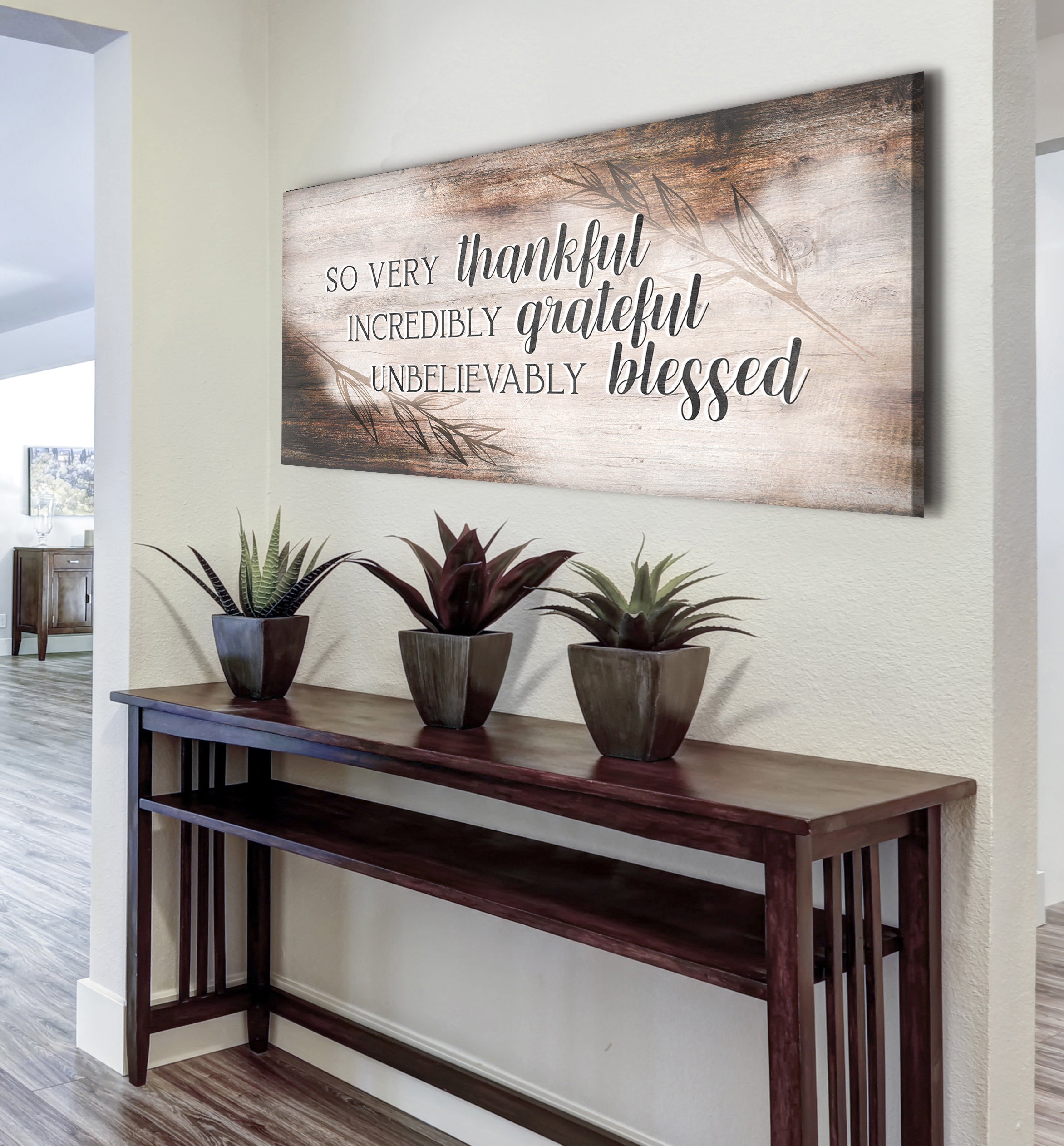 Hot Deal! Christian Wall Art - 'So Very Thankful V23' with Wood Frame, Ready to Hang