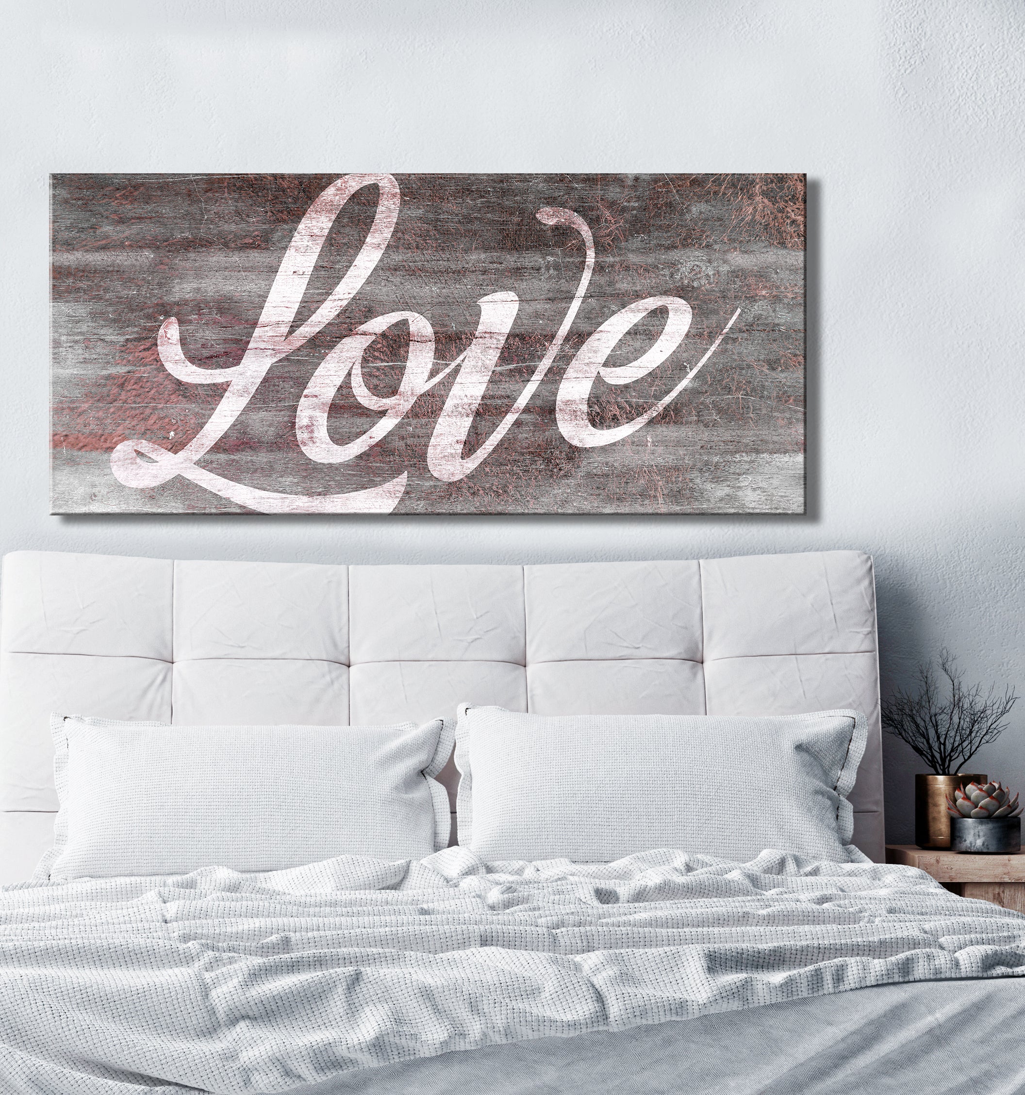 Exclusive Couples Wall Art: Love Word Design with Wood Frame, Ready to Hang - Buy 2 Get 20% Off!