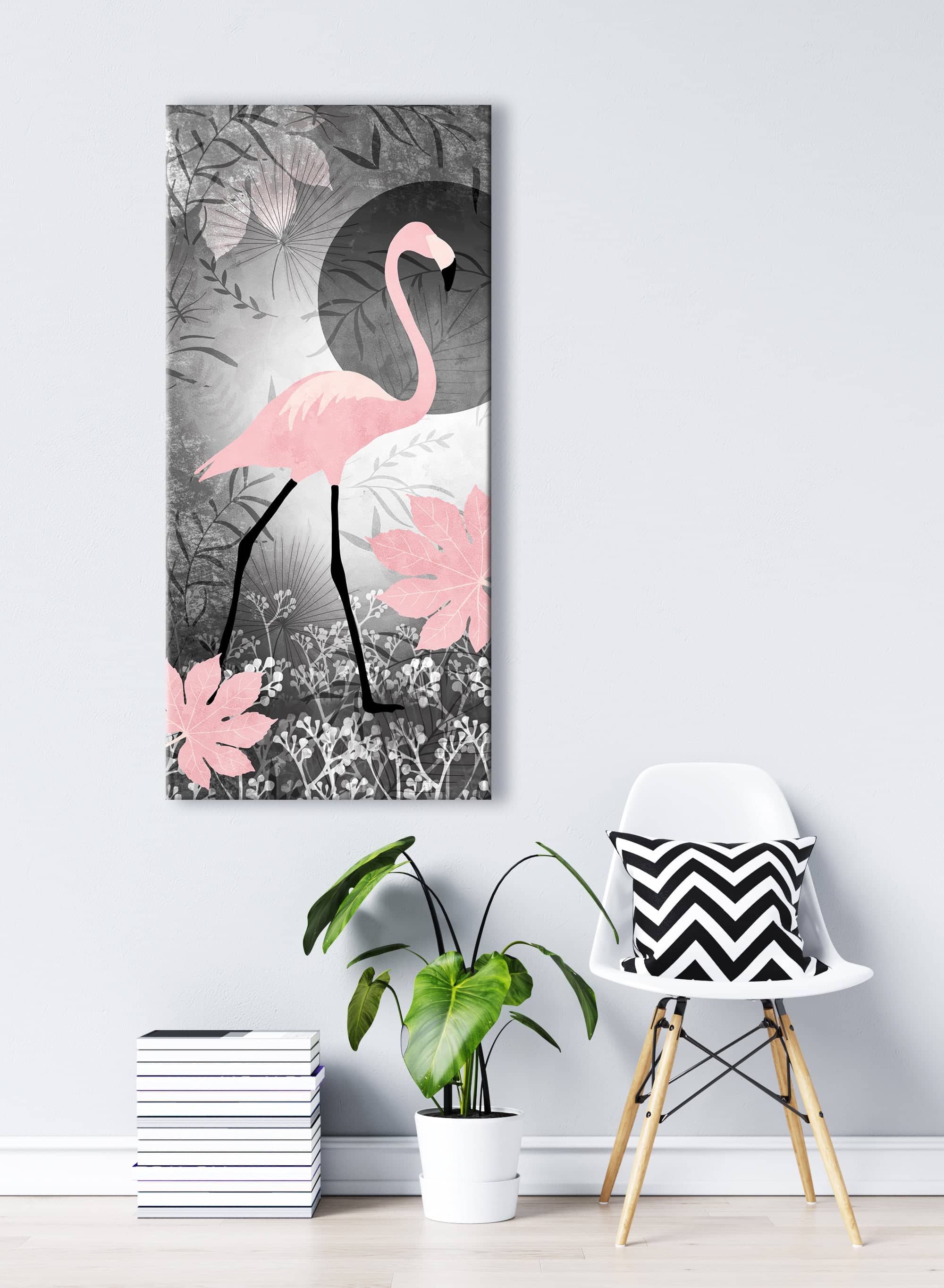 Exclusive Offer! High - quality Flamingo Animal Wall Art with Wood Frame, Ready to Hang