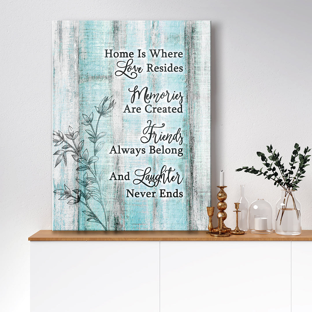 Exclusive! Home Wall Art - 'Home Is Where Love Resides' V5 (Wood Frame, Ready To Hang)