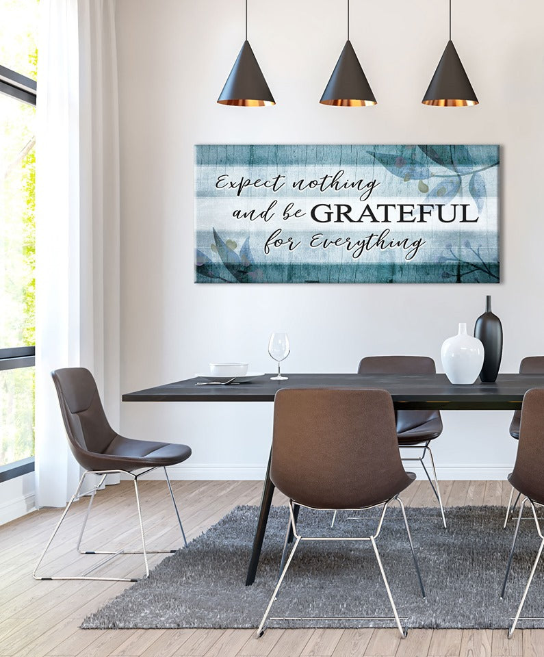 Ready - To - Hang Wood Frame Home Wall Art: Expect Nothing, Be Grateful! Buy 2 Save 20%