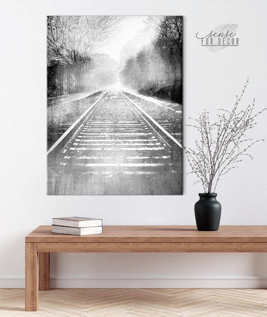 Exclusive Offer! Vintage Railroad Wall Art with Wood Frame, Ready to Hang for Your Home