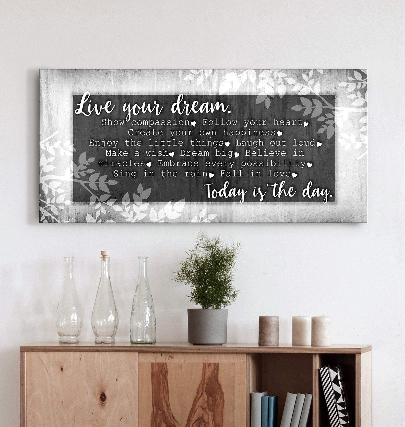 Live Your Dream V2 Home Wall Art: Wood Frame, Ready To Hang - Buy 2 Save 20%