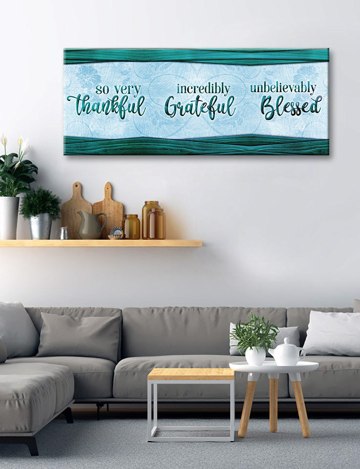 Christian Wall Art: 'So Very Thankful' V26 - Wood Frame, Ready to Hang! Buy 2, Save 20%