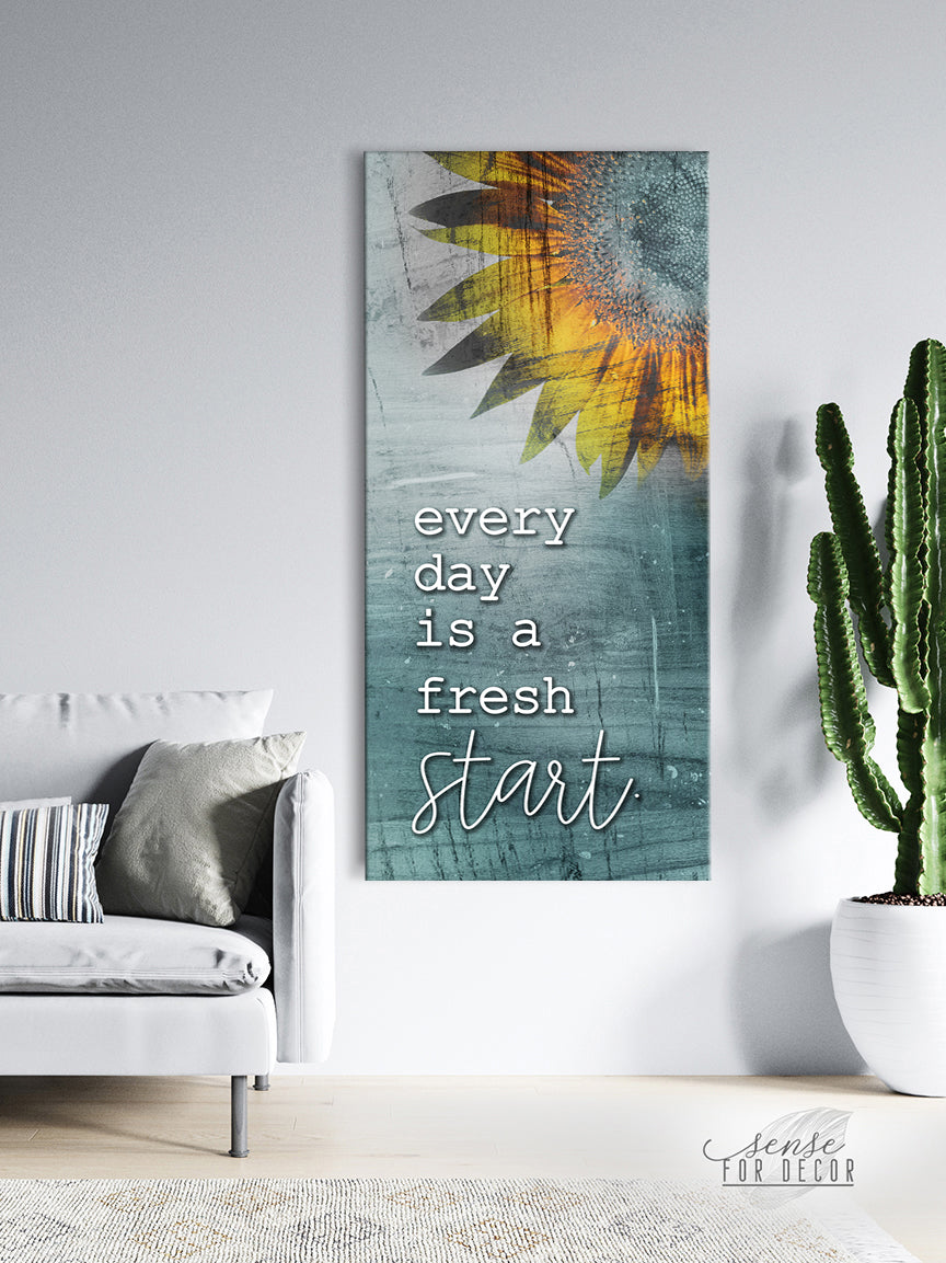 Hot Deal! Inspire Wall Art - Every Day a Fresh Start V3 with Wood Frame, Ready to Hang