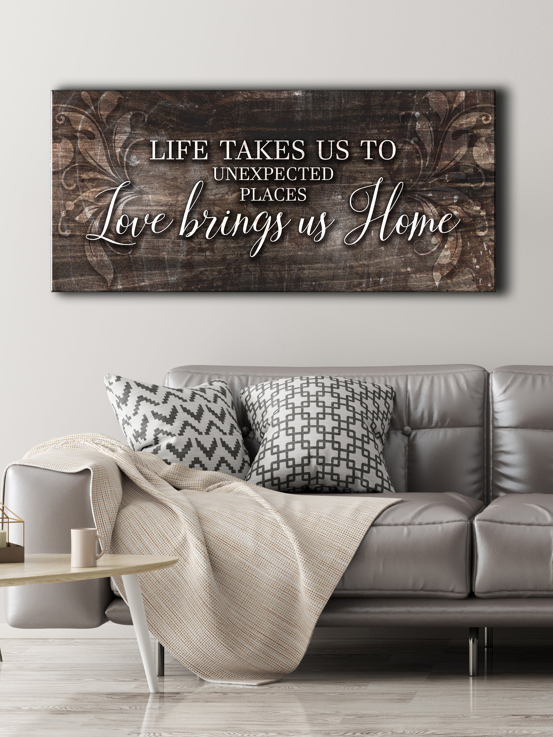 Hot Deal! Ready-to-Hang Wood Frame Home Wall Art - Life Leads to Unexpected Places V2