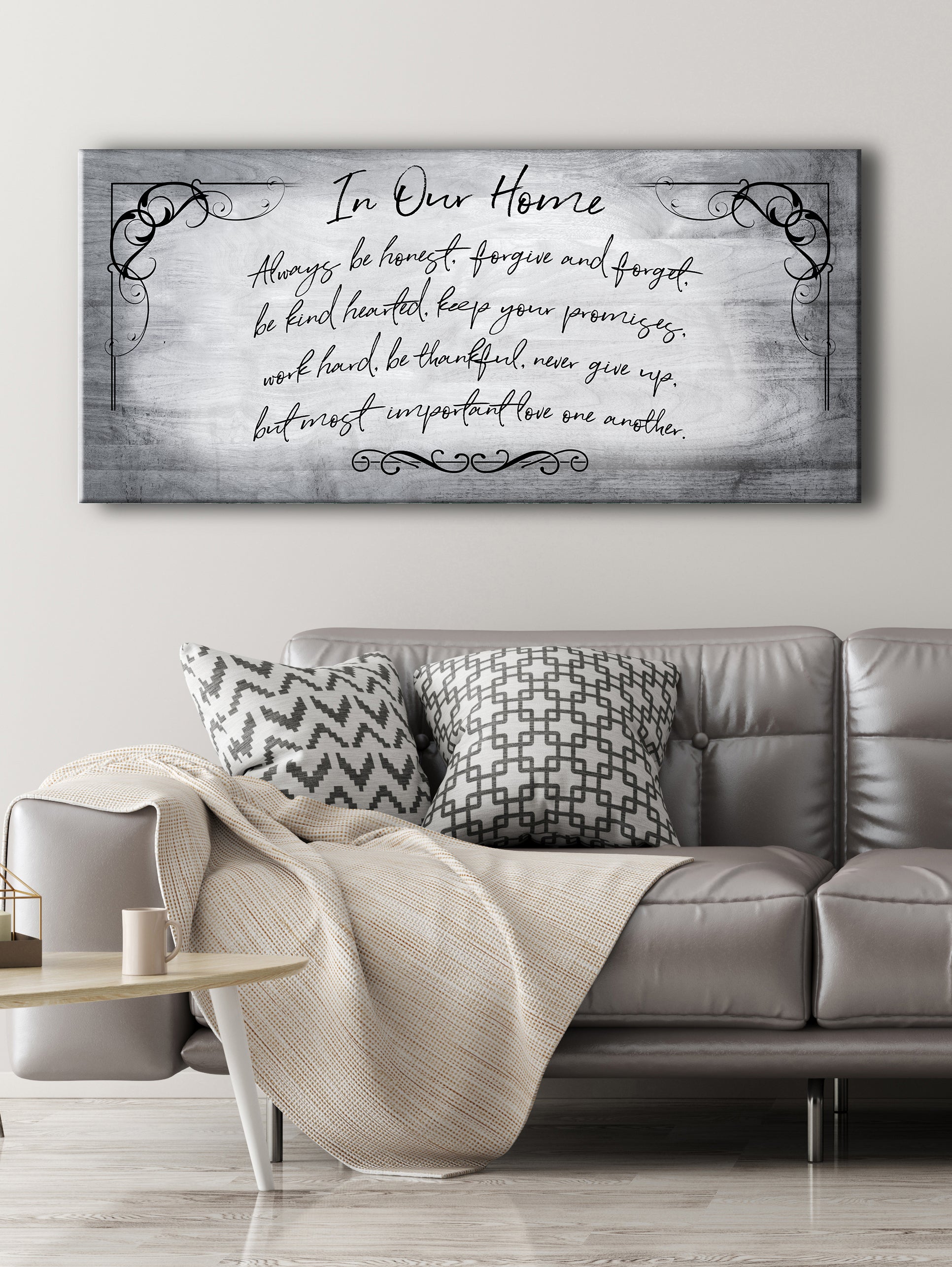 High - Quality Wood - Framed Wall Art: 'In Our Home Always Be Honest' Ready To Hang