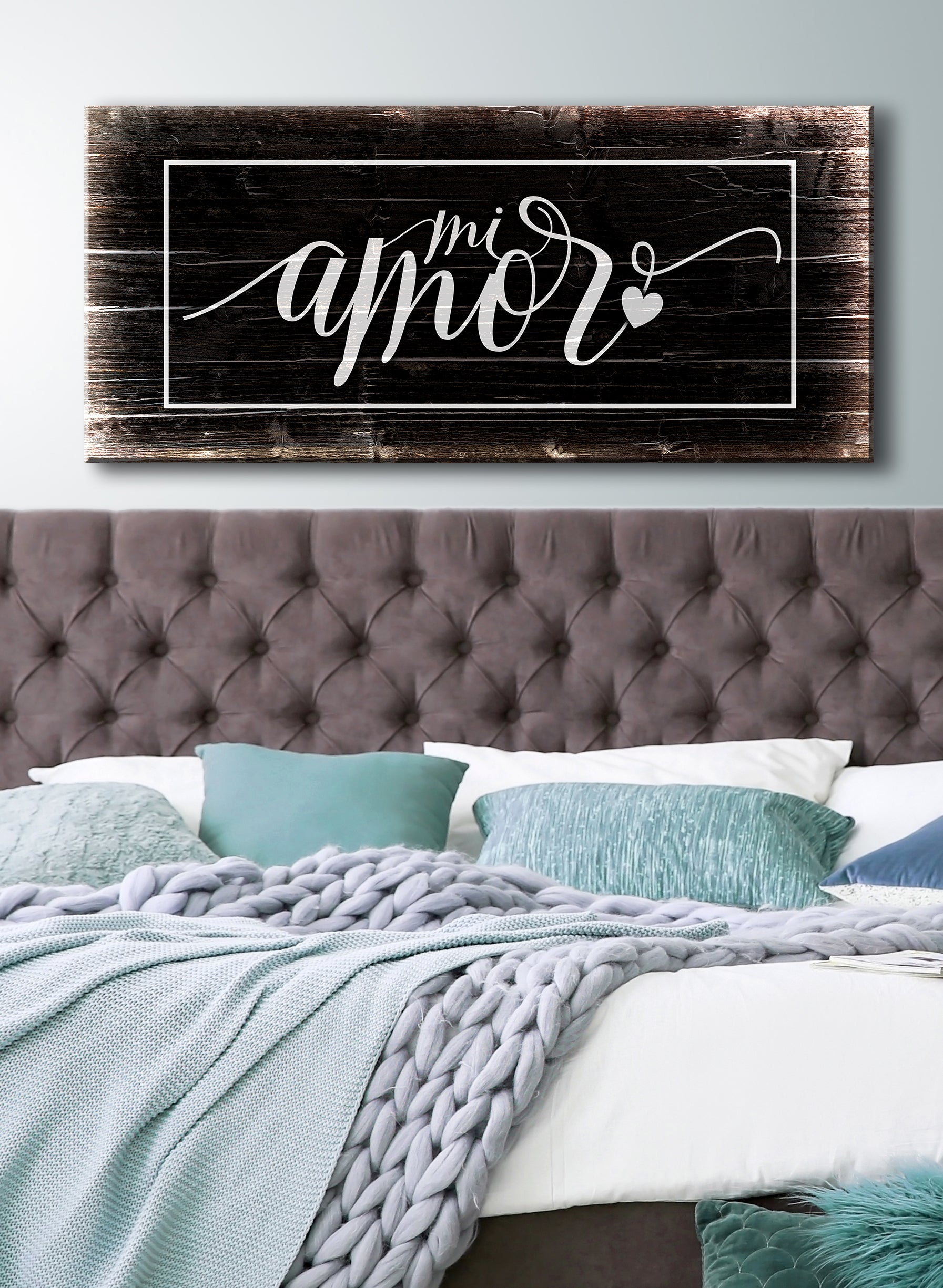 High - Quality Spanish Wall Art 'Mi Amor' with Wood Frame, Ready to Hang
