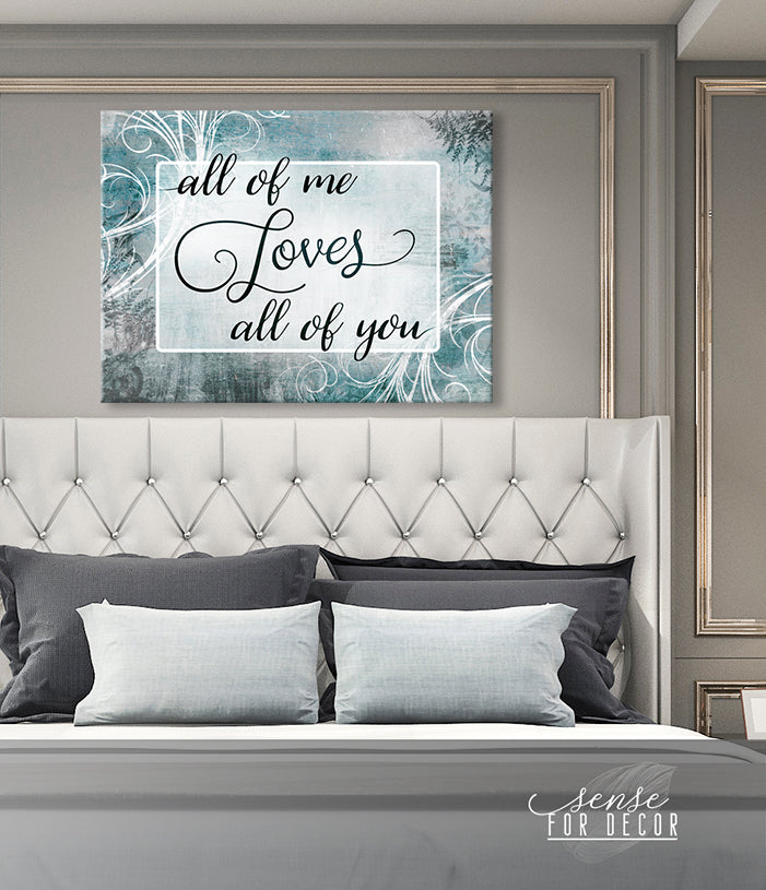 Hot Deal! Ready - To - Hang Wood - Framed Couples Wall Art: All of Me Loves All of You V10