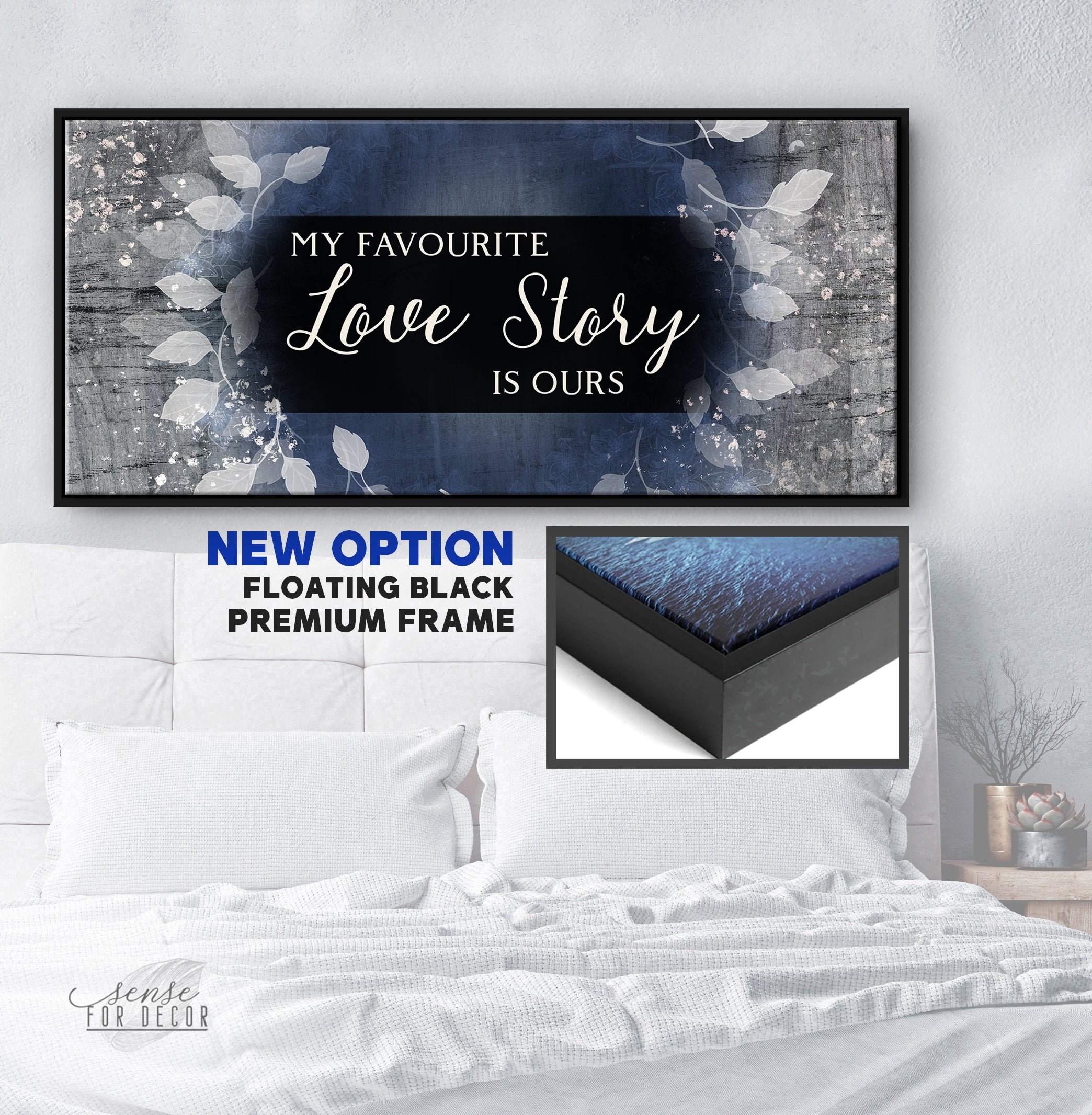 High - quality Wood - framed Couples Wall Art: Our Love Story is My Favorite (Ready To Hang)