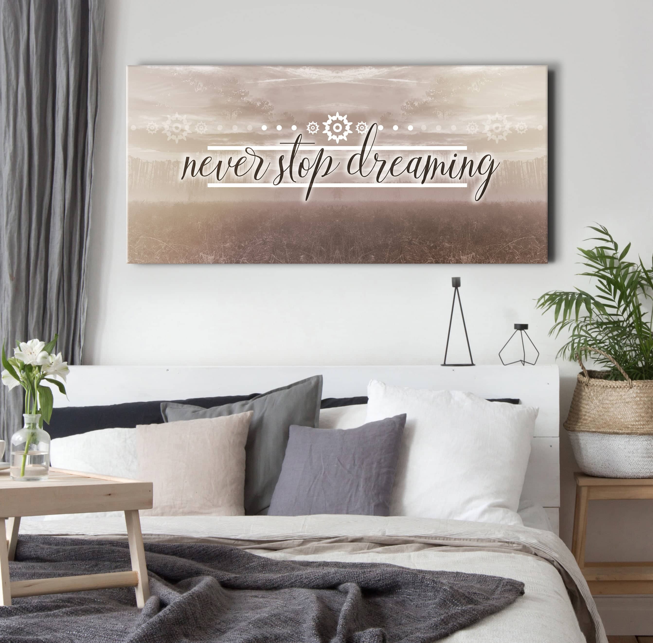 High - Quality Wood - Framed Bedroom Wall Art: Keep Dreaming, Ready to Hang