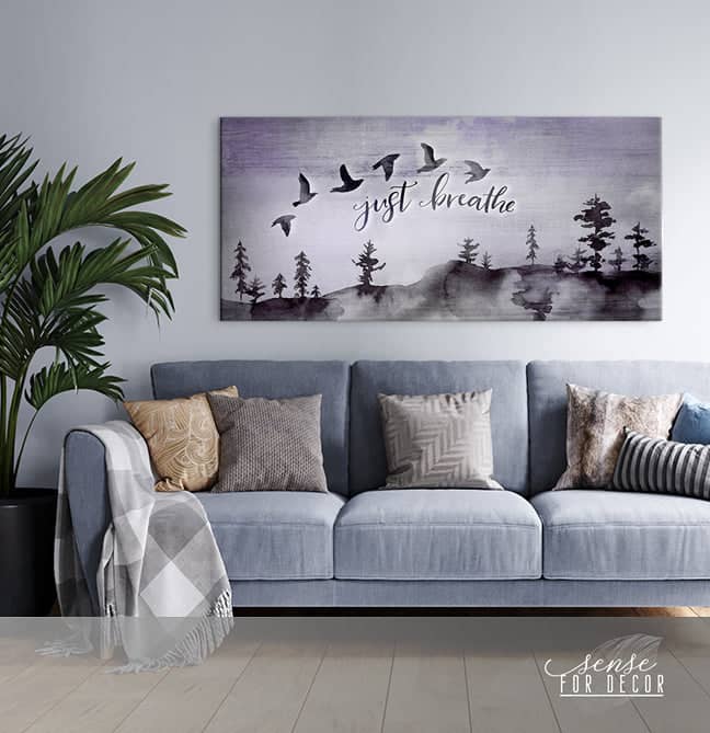 Just Breathe V9 Bedroom Wall Art (Wood Frame, Ready to Hang) - Buy 2, Save 20%