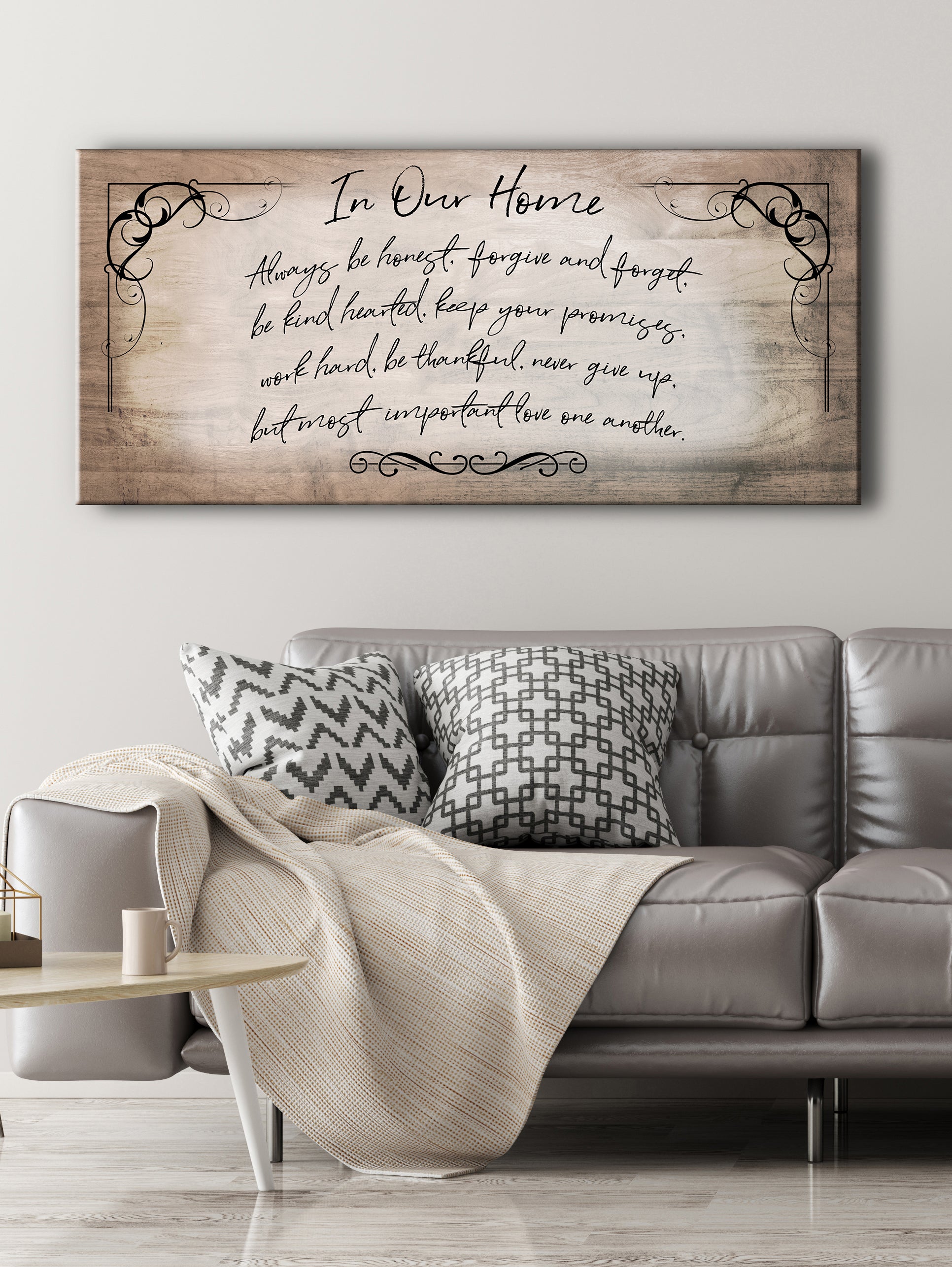 High - Quality Wood - Framed Wall Art: 'In Our Home Always Be Honest' Ready To Hang
