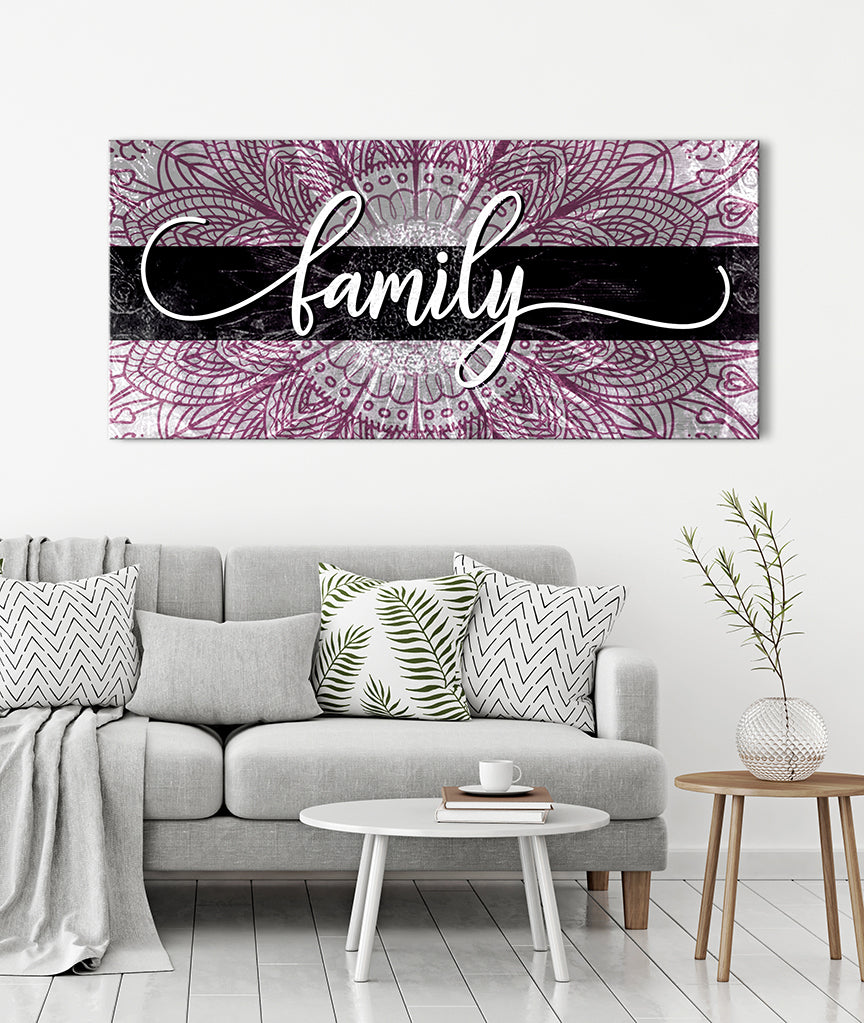 Boho Family Word Sign Wall Art - Wood Frame, Ready to Hang! Buy 2, Save 20%