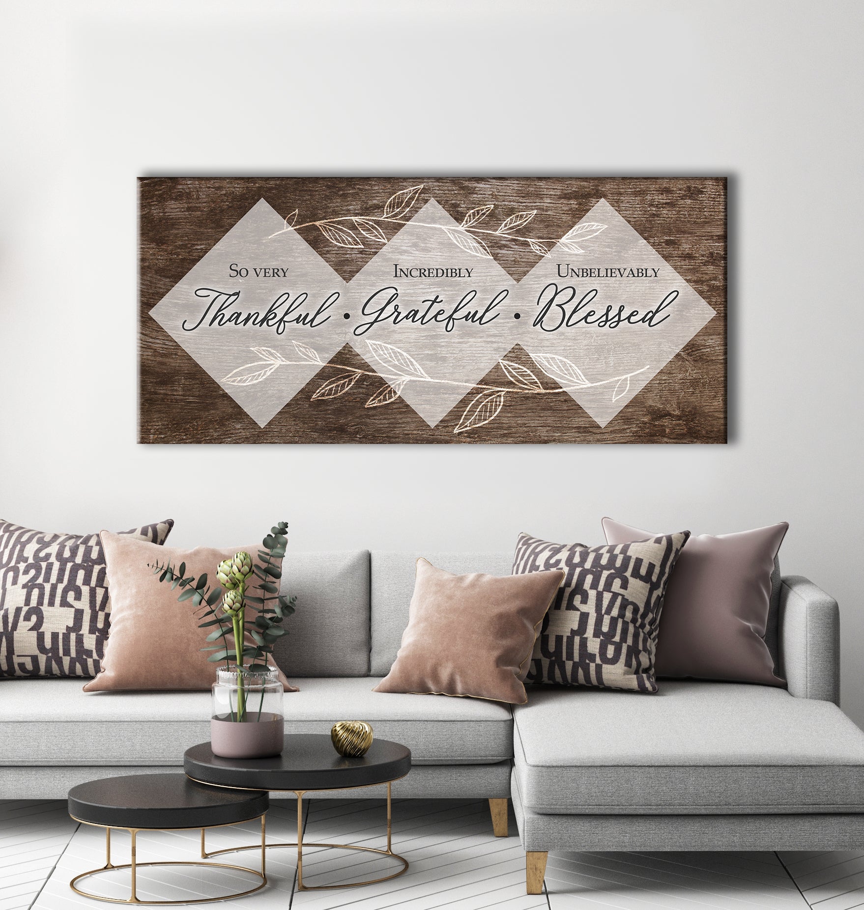 Christian Wall Art: 'So Very Thankful V3' with Wood Frame - Ready to Hang! Buy 2 Save 20%