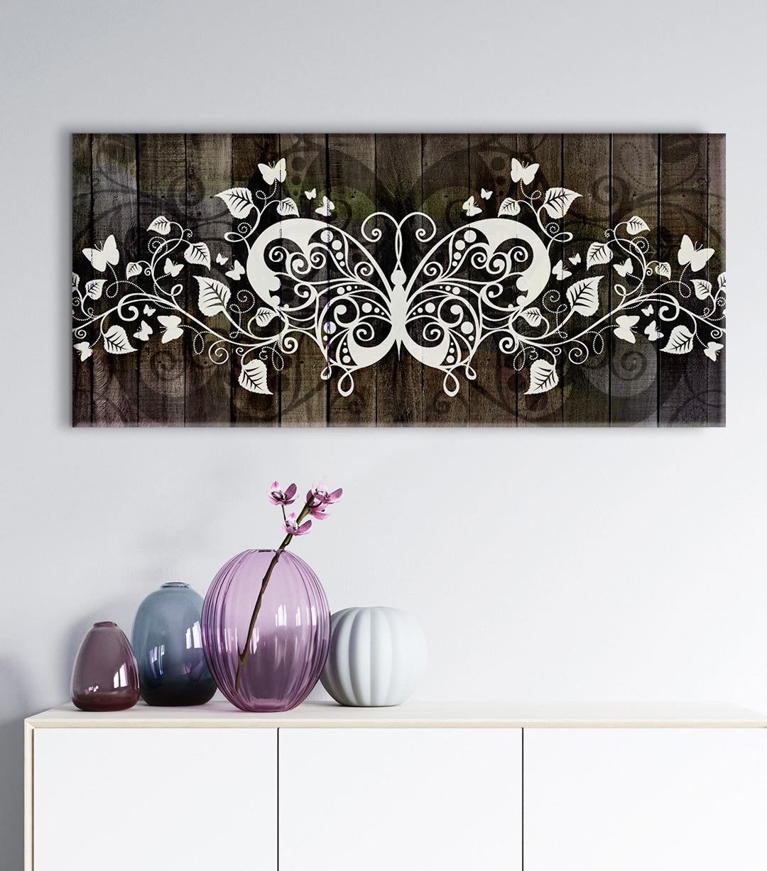 Hot! Boho Butterfly Mandala Wall Art (Wood Frame, Ready To Hang) V2