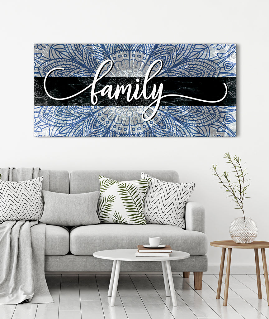 Boho Family Word Sign Wall Art - Wood Frame, Ready to Hang! Buy 2, Save 20%