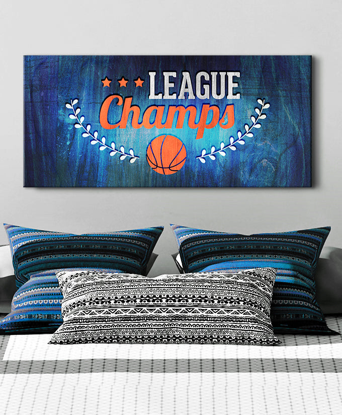 Hot! Teen Basketball League Champs Wood - Framed Wall Art, Ready To Hang