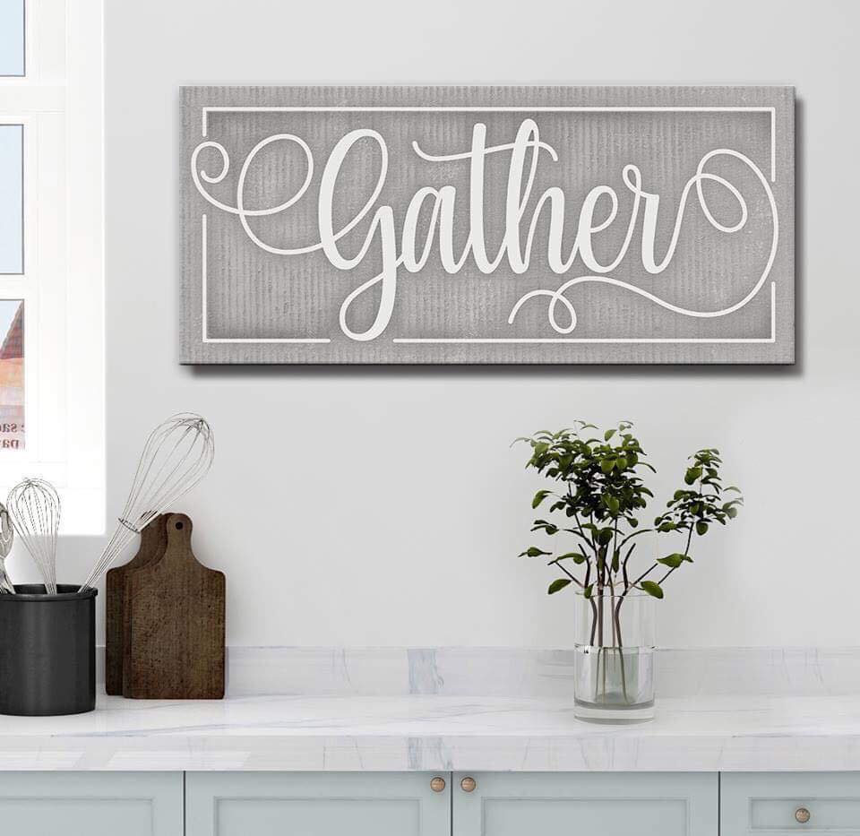 Ready-to-Hang Wood Frame Home Wall Art: Gather V3
