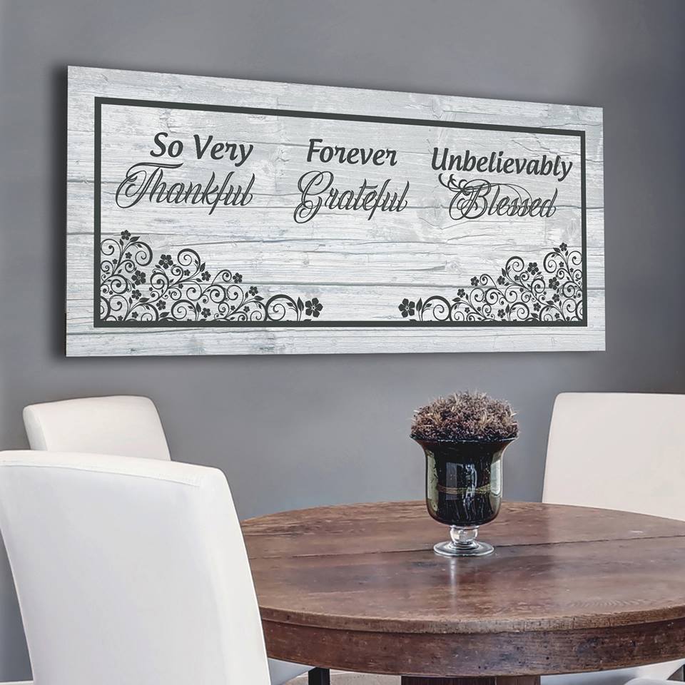 High - Quality Christian Wall Art: 'So Very Thankful V4' with Wood Frame, Ready to Hang