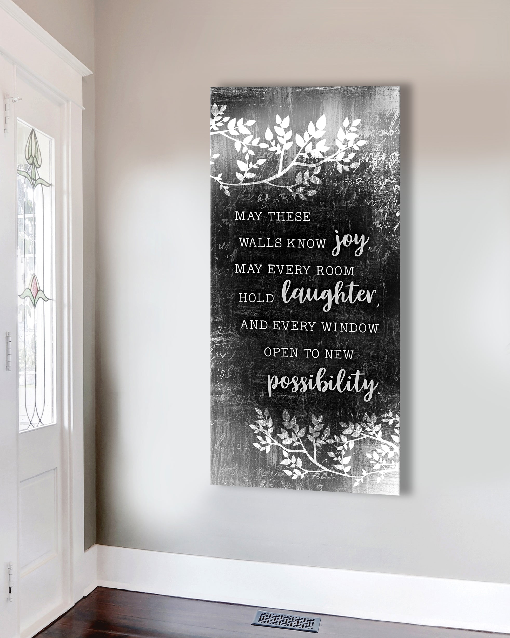 Exclusive Offer! Home Wall Art - 'May These Walls Know Joy' with Wood Frame, Ready to Hang