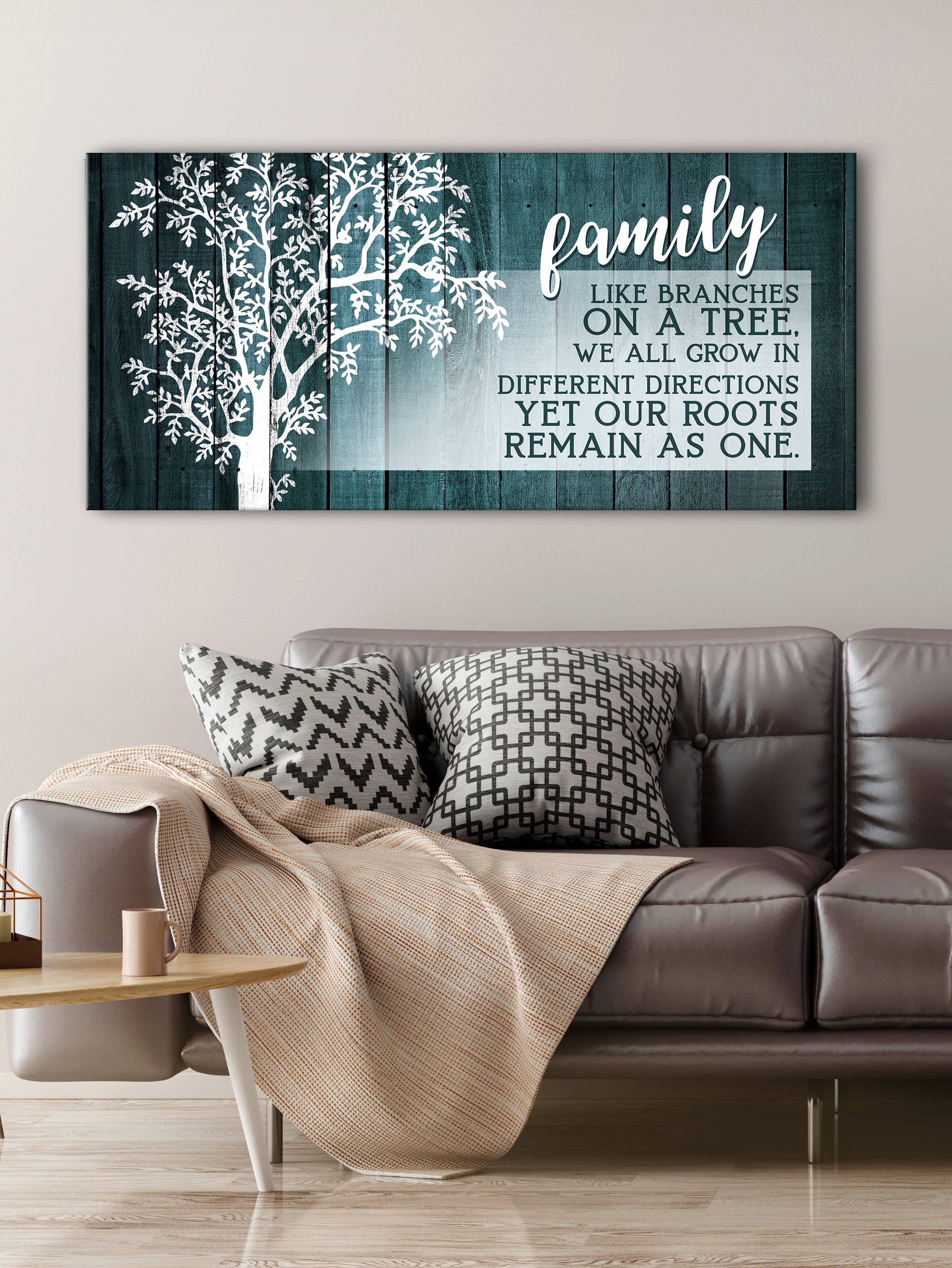 Ready-to-Hang Family Wall Art: Family Like Branches On A Tree Version 3 (Wood Frame)