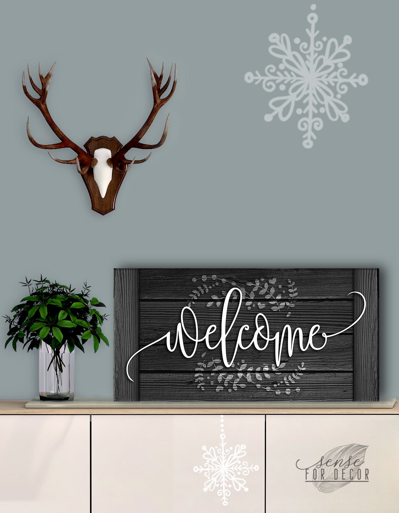 Ready-to-Hang Wood Frame Home Wall Art: Welcome V7